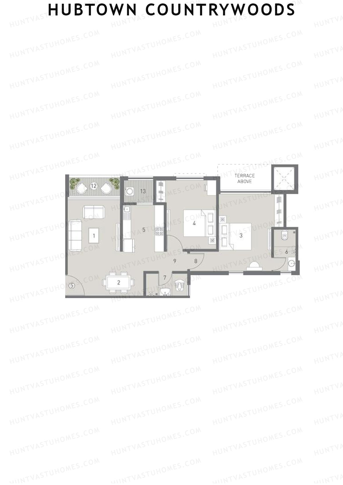 Hubtown Countrywoods Wing P Unit 1 Floor Plan