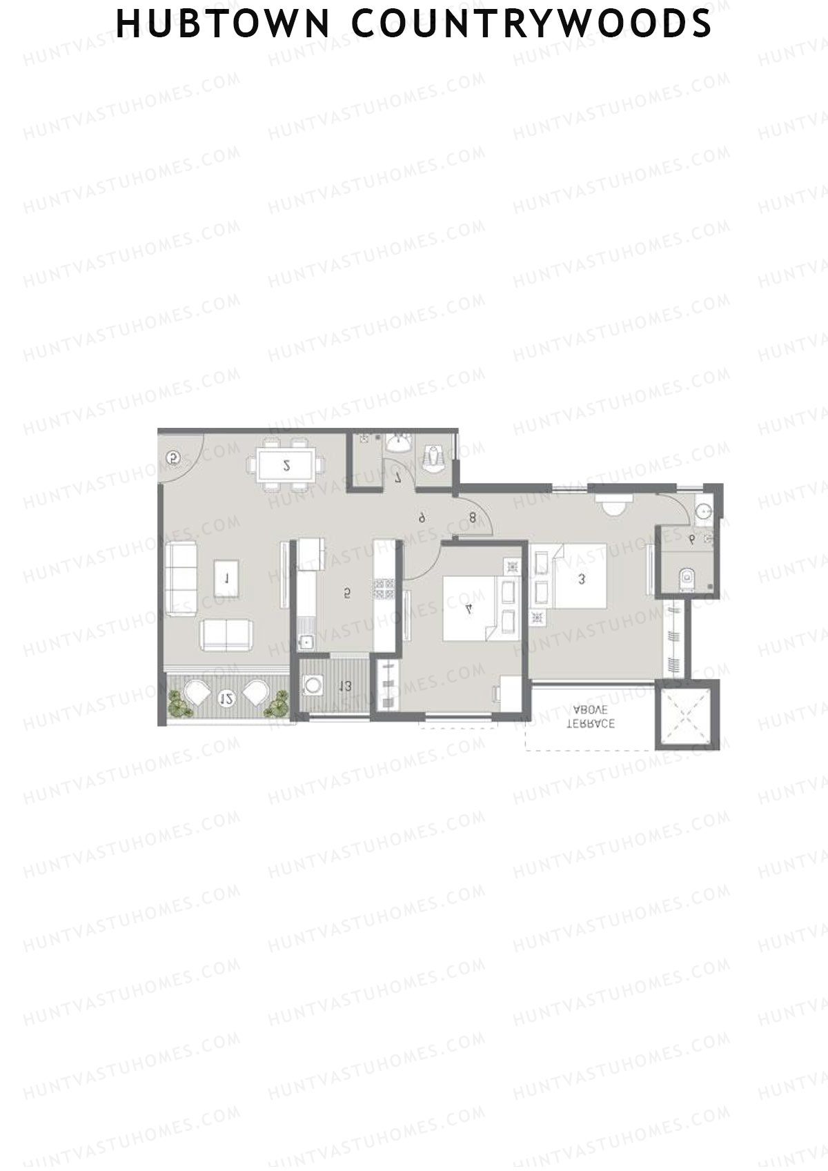 Hubtown Countrywoods Wing P Unit 2 Floor Plan