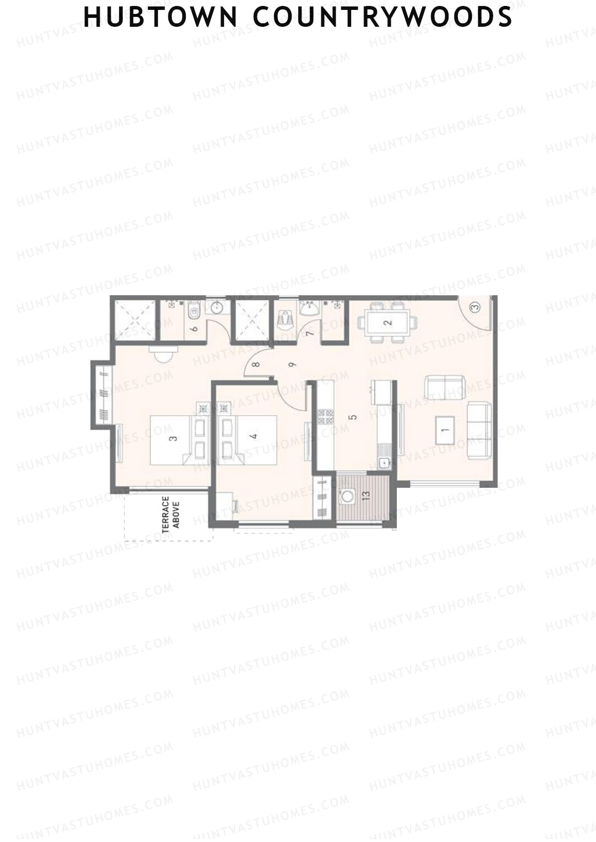 Hubtown Countrywoods Wing P Unit 3 Floor Plan