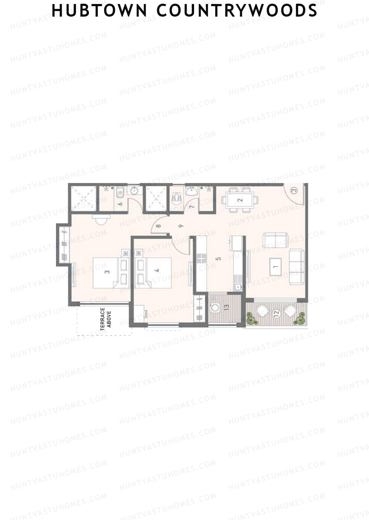 Hubtown Countrywoods Wing P Unit 3 Floor Plan