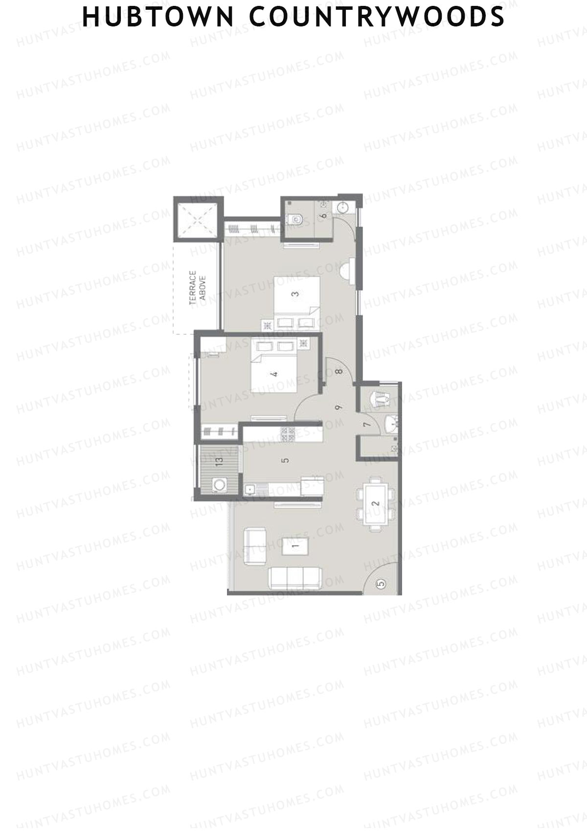 Hubtown Countrywoods Wing P Unit 5 Floor Plan