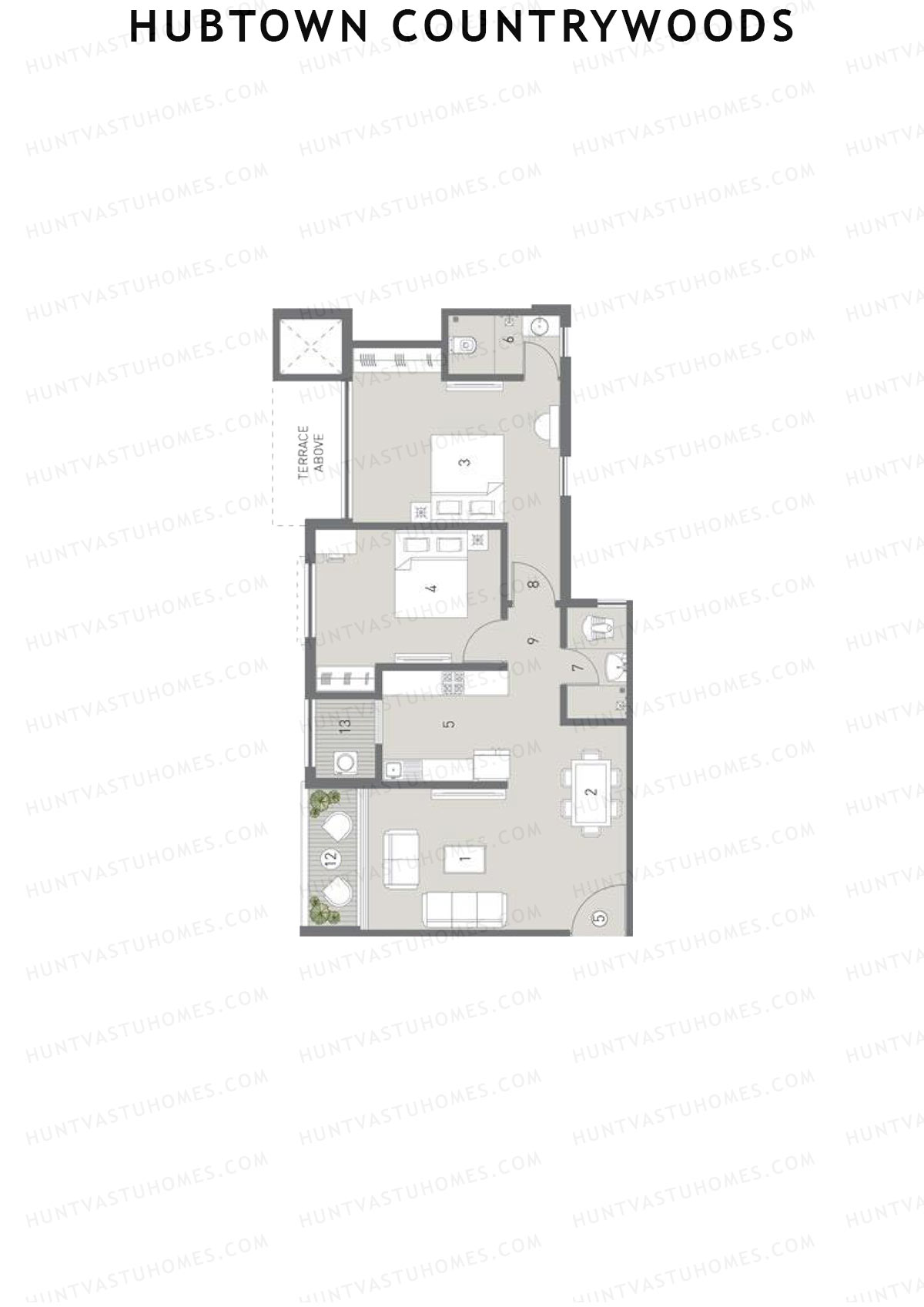 Hubtown Countrywoods Wing P Unit 5 Floor Plan
