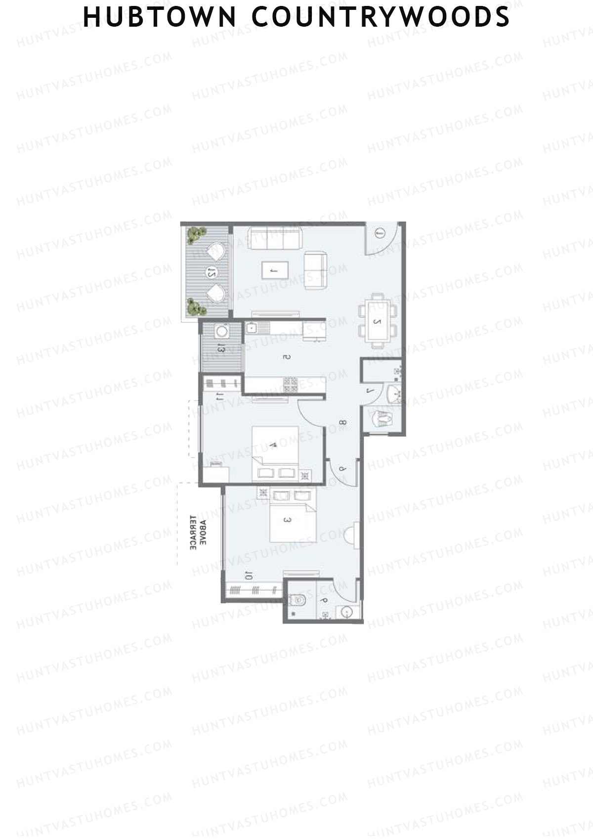 Hubtown Countrywoods Wing R Unit 2 Floor Plan