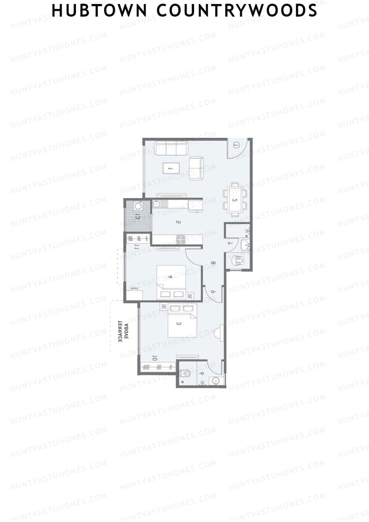 Hubtown Countrywoods Wing R Unit 2 Floor Plan