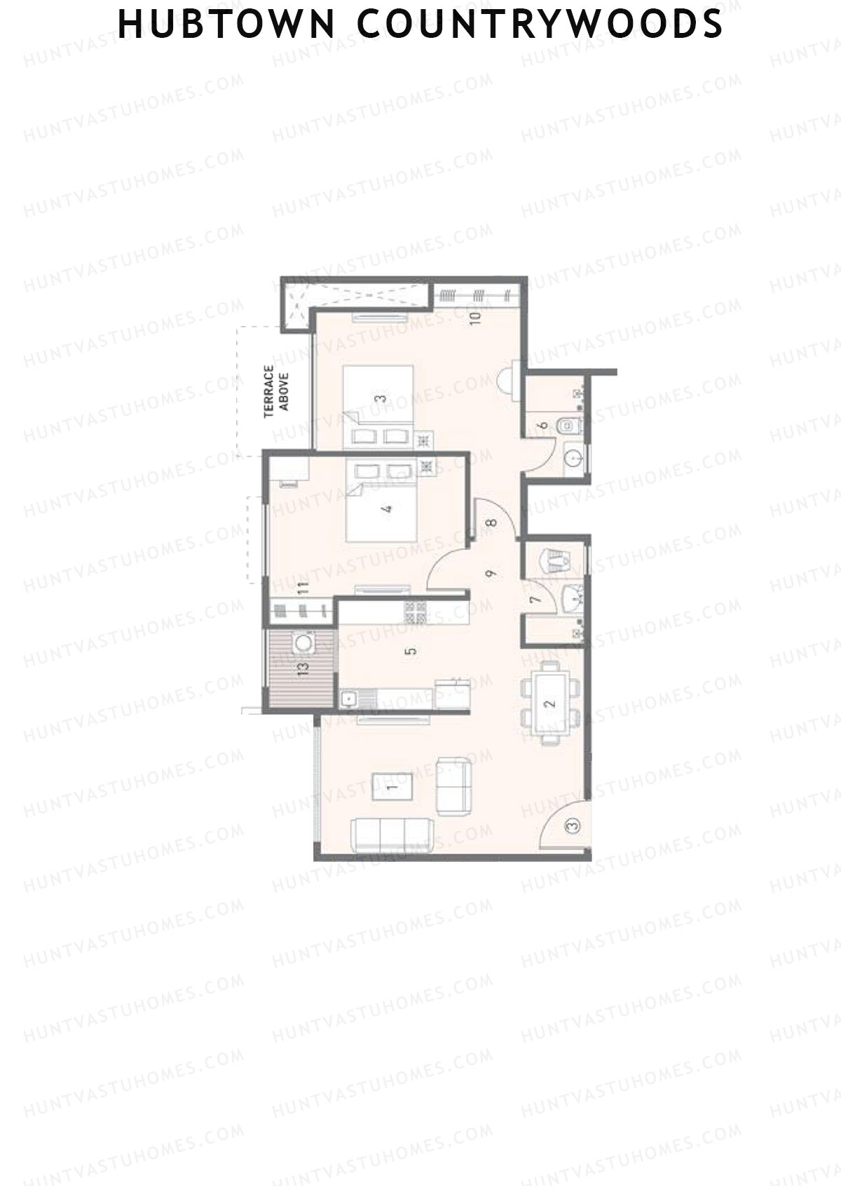 Hubtown Countrywoods Wing R Unit 3 Floor Plan