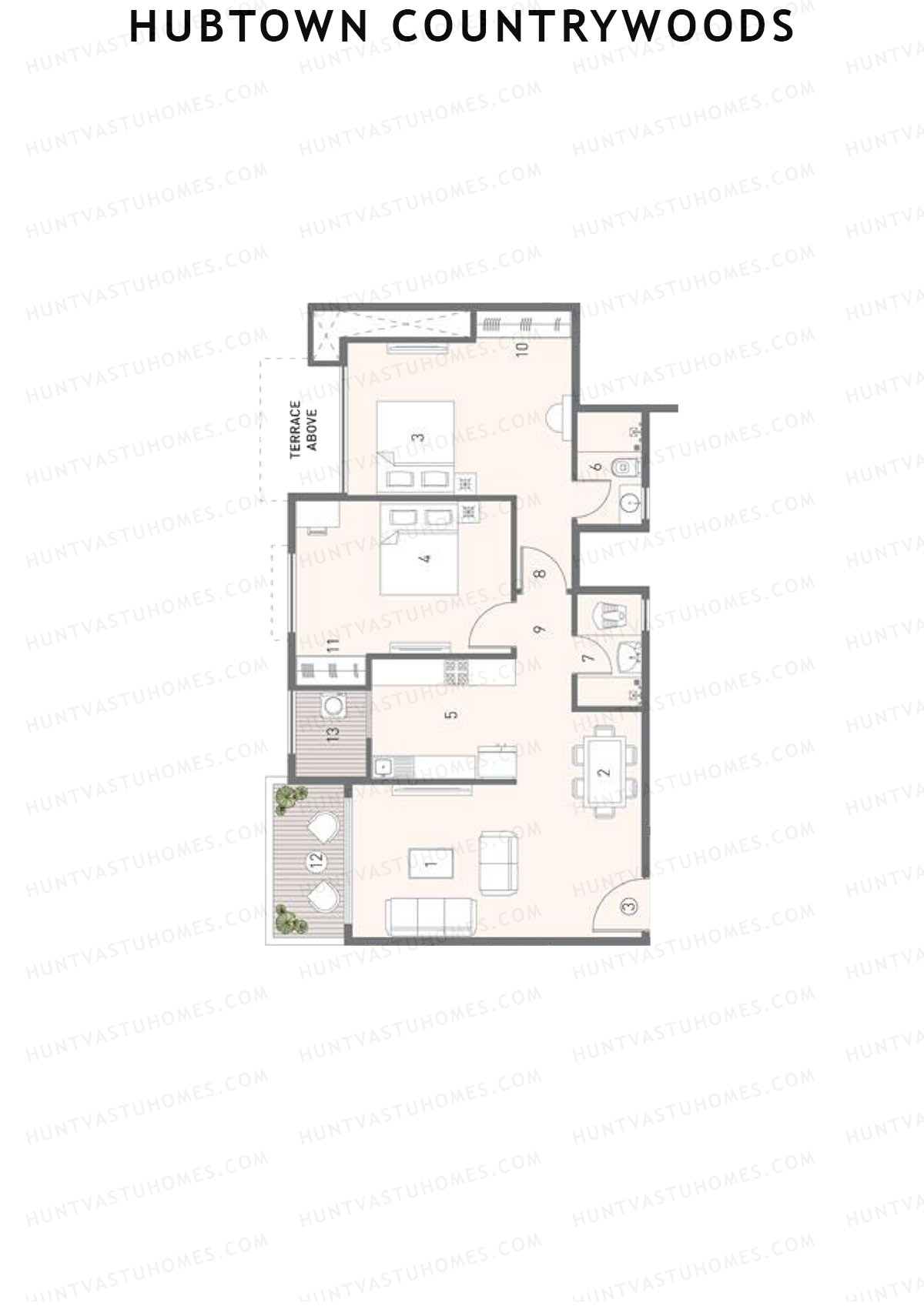 Hubtown Countrywoods Wing R Unit 3 Floor Plan