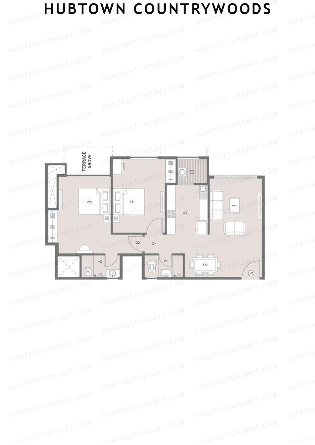 Hubtown Countrywoods Wing R Unit 4 Floor Plan