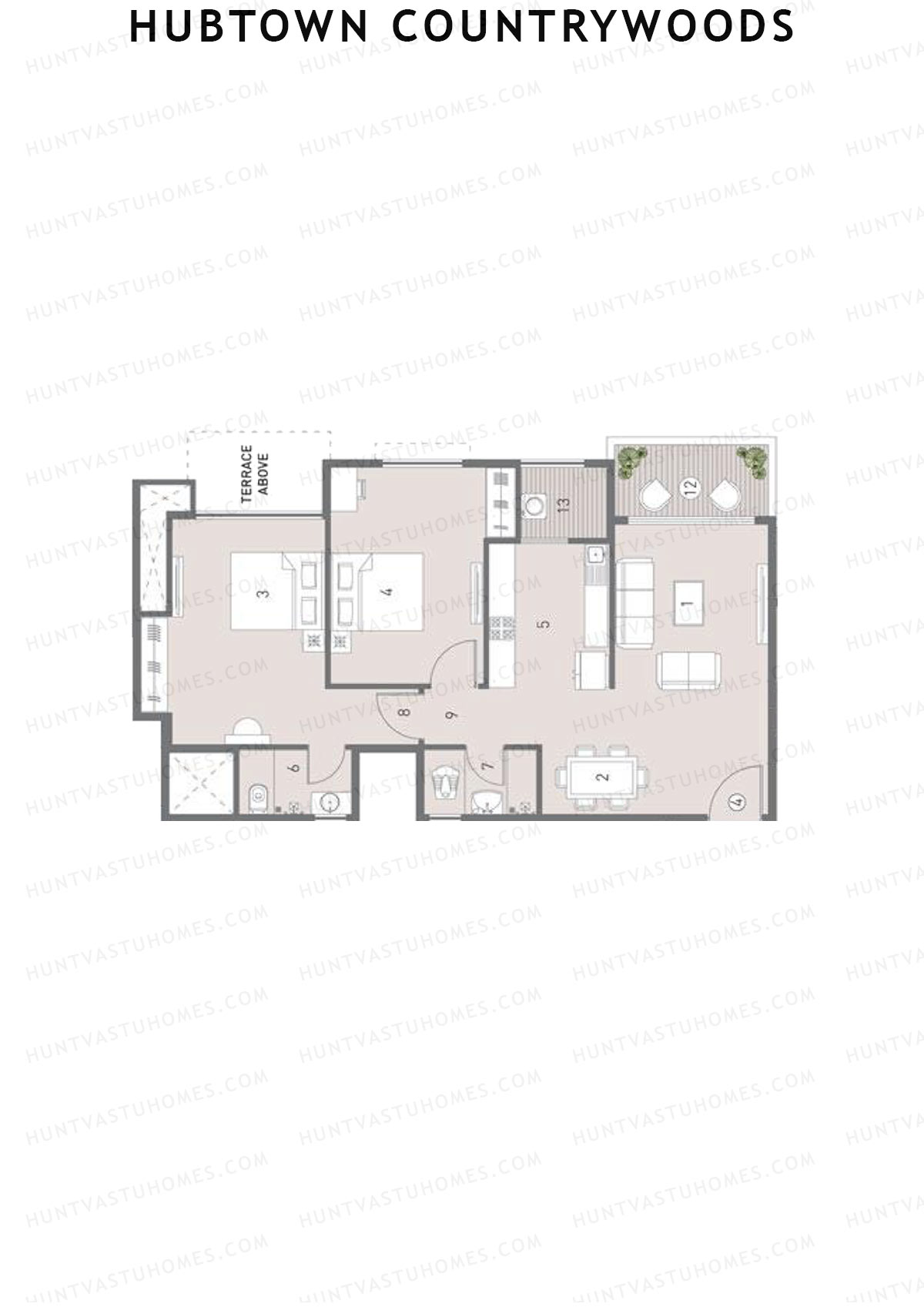 Hubtown Countrywoods Wing R Unit 4 Floor Plan