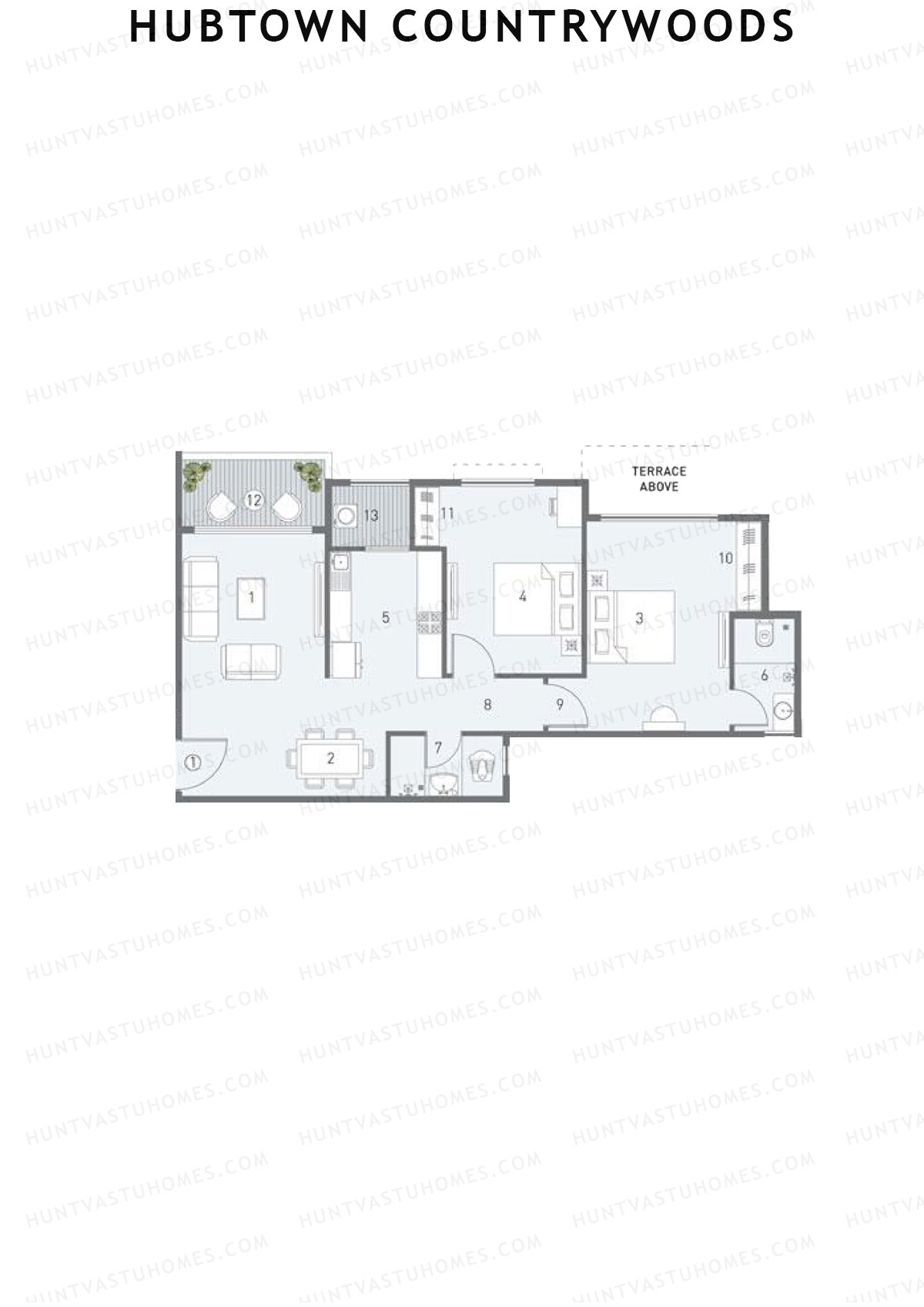 Hubtown Countrywoods Wing R Unit 5 Floor Plan