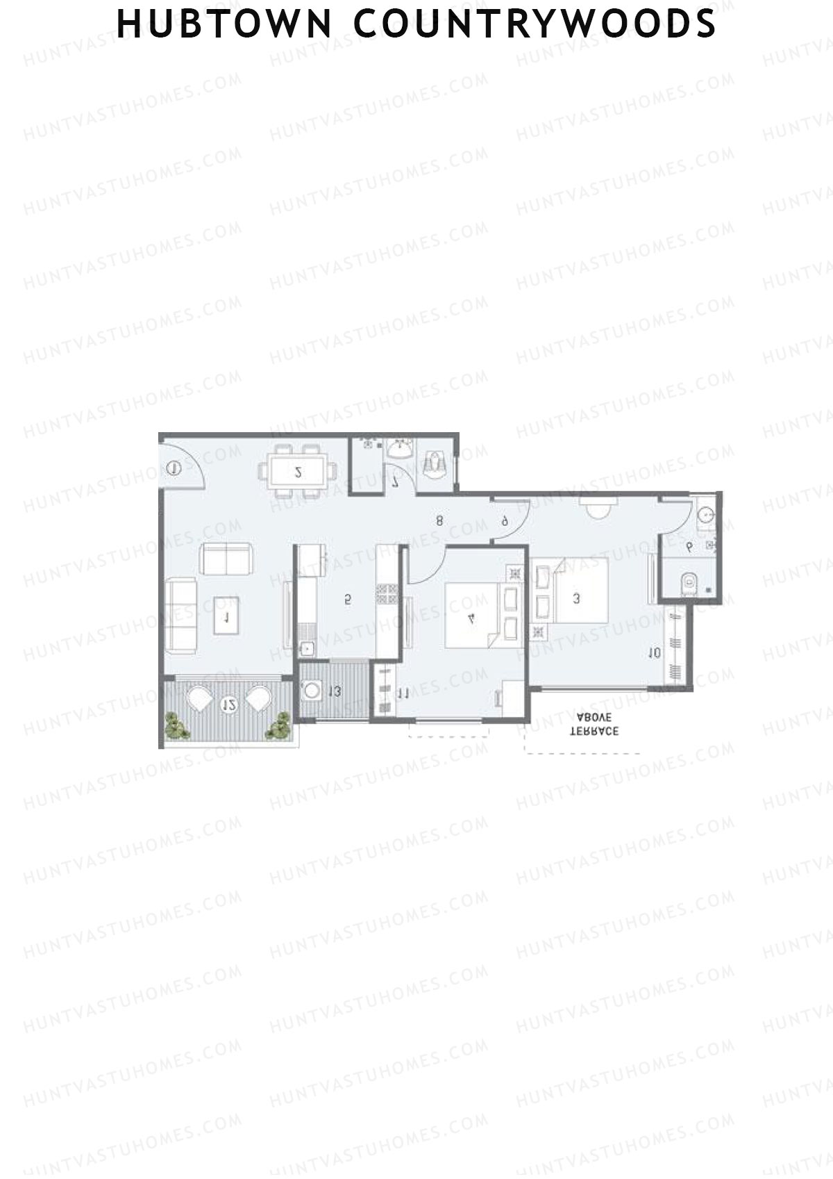 Hubtown Countrywoods Wing R Unit 6 Floor Plan