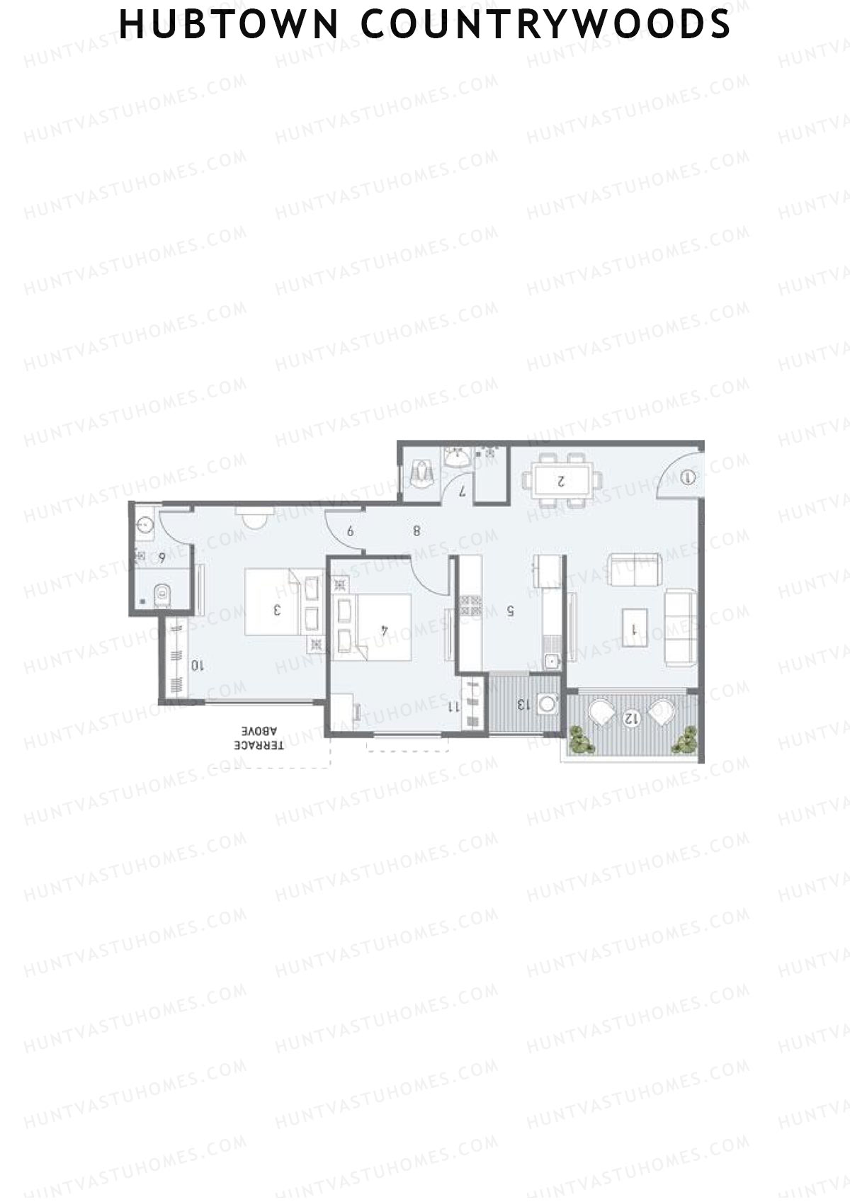 Hubtown Countrywoods Wing T Unit 1 Floor Plan