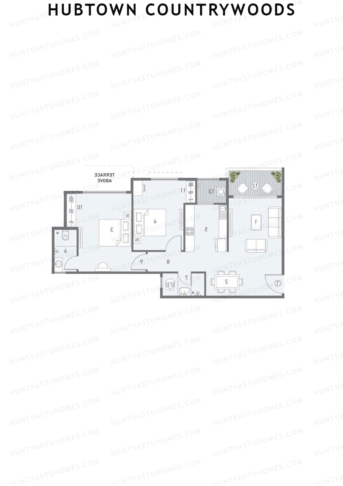 Hubtown Countrywoods Wing T Unit 2 Floor Plan