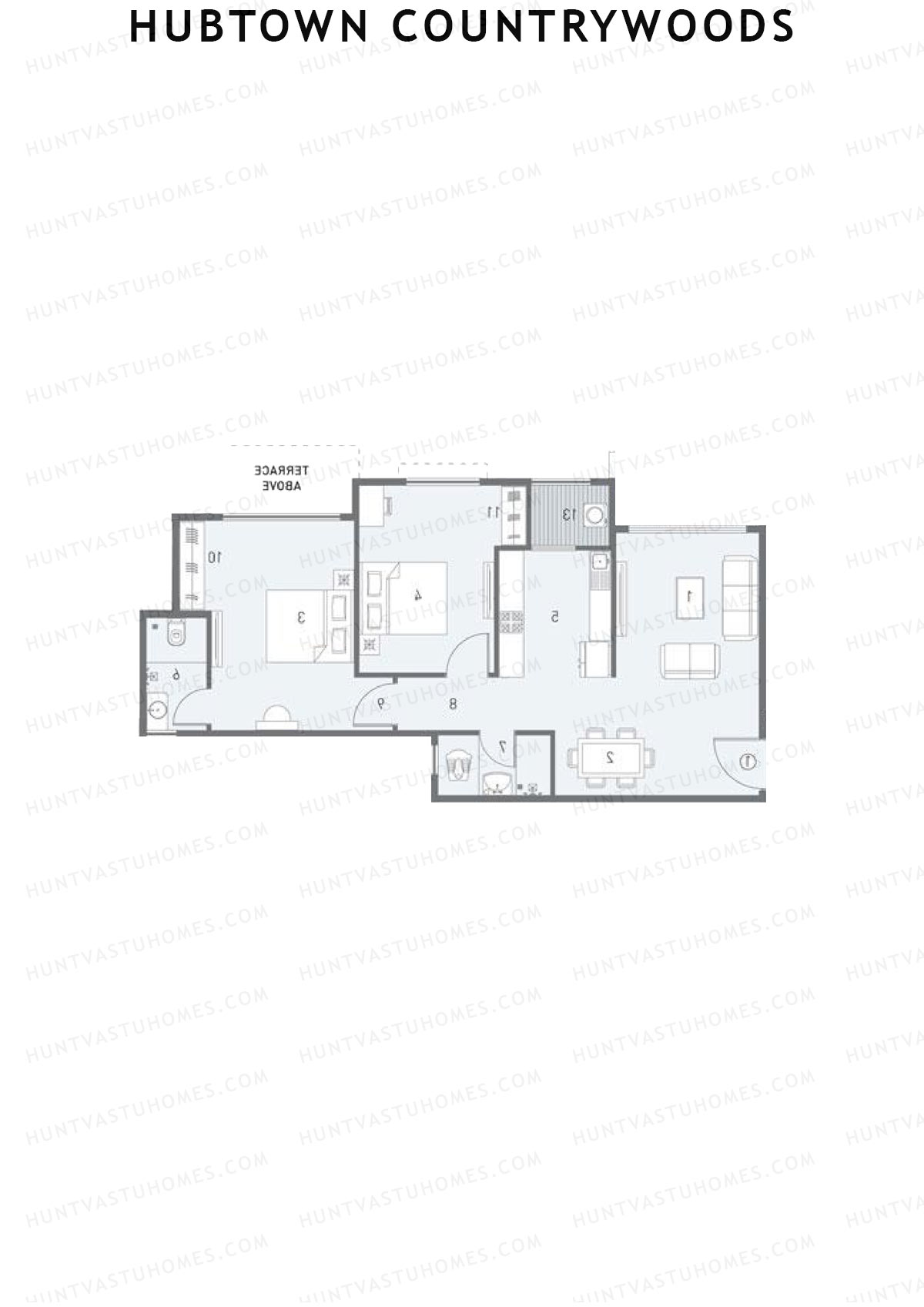Hubtown Countrywoods Wing T Unit 2 Floor Plan