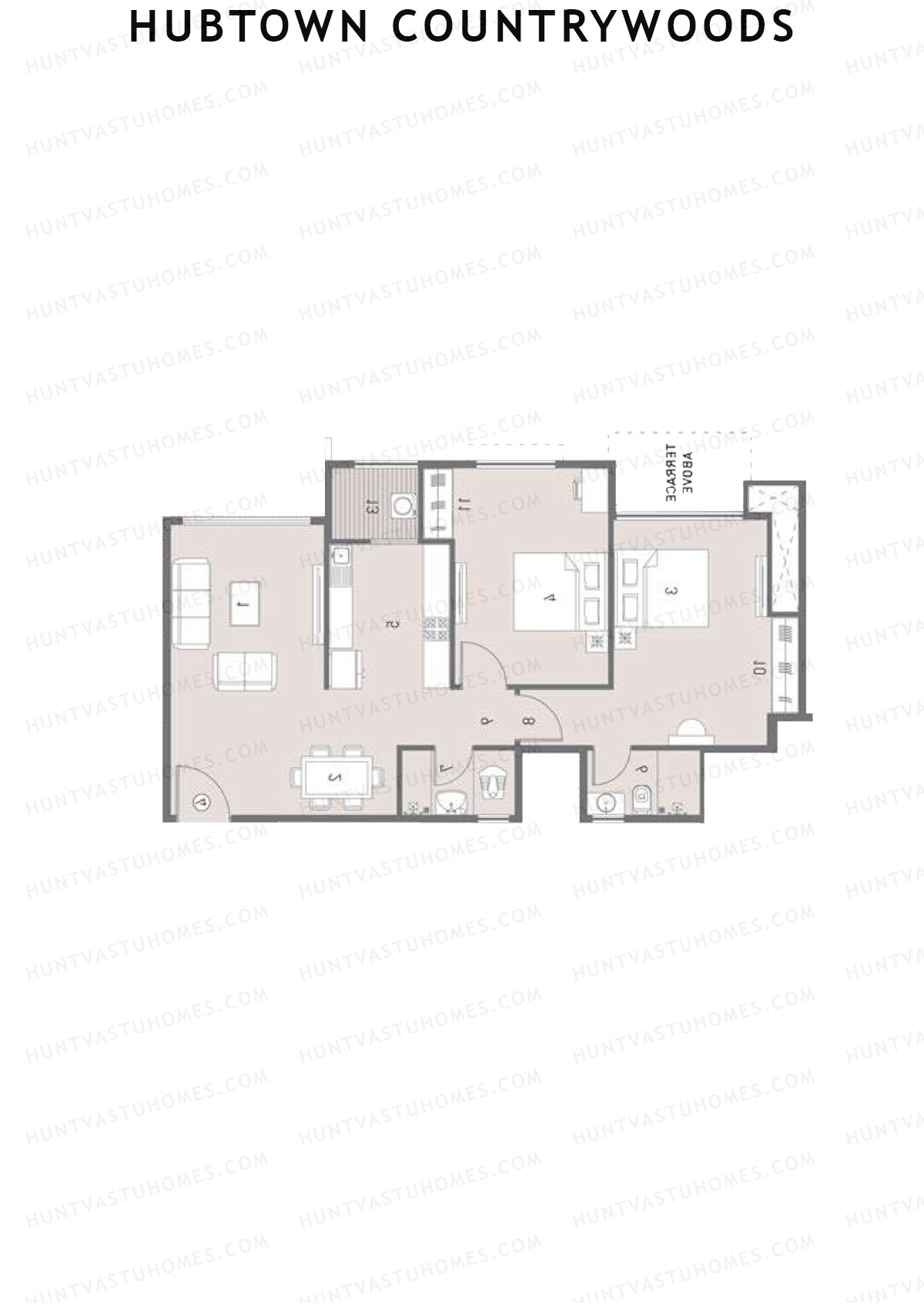 Hubtown Countrywoods Wing T Unit 3 Floor Plan