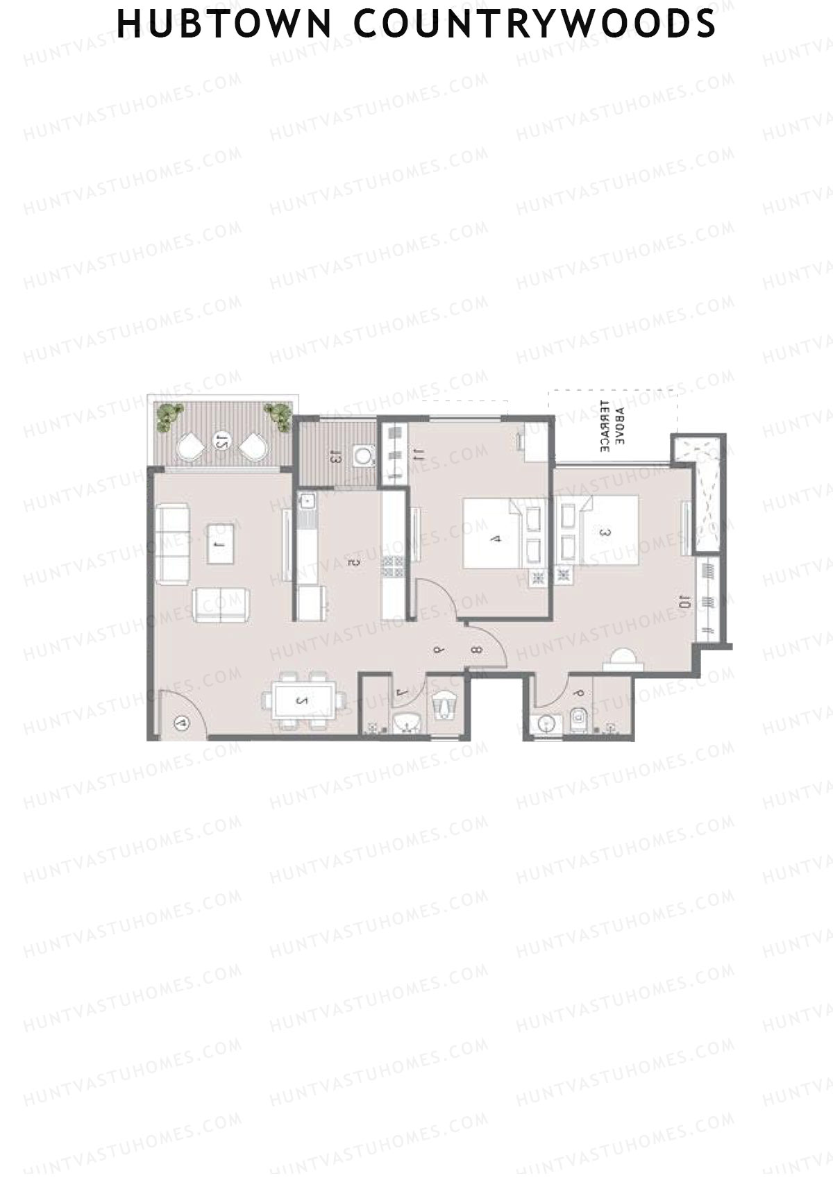 Hubtown Countrywoods Wing T Unit 3 Floor Plan