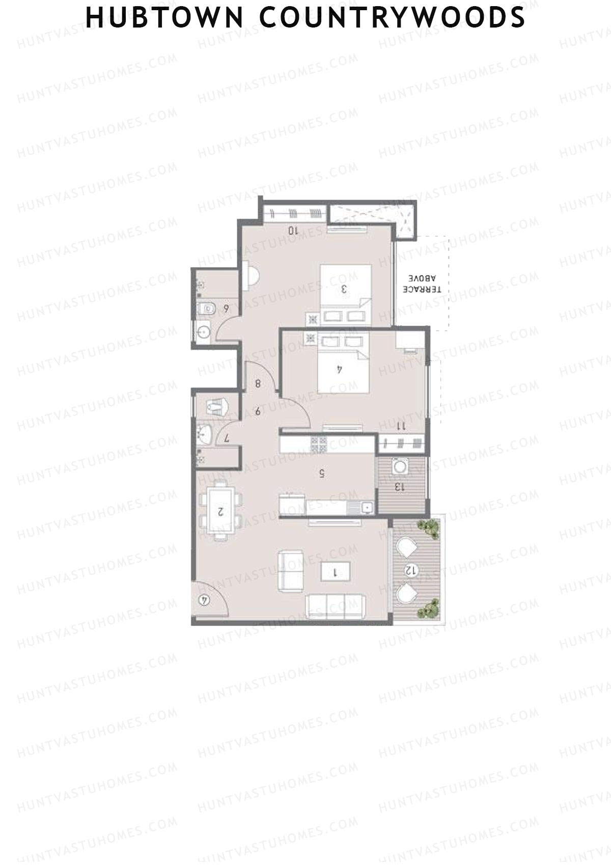 Hubtown Countrywoods Wing T Unit 4 Floor Plan