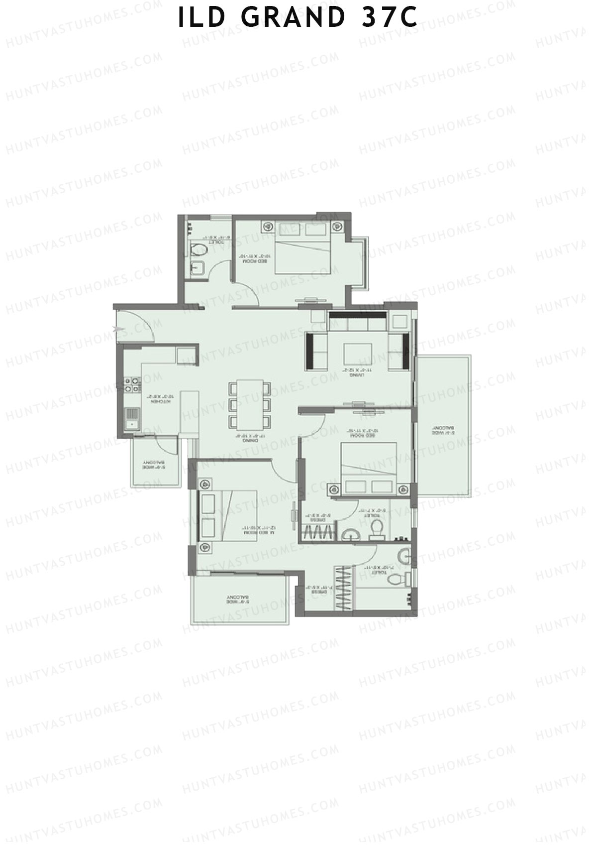ILD Grand 37C Tower A1 Unit A Floor Plan