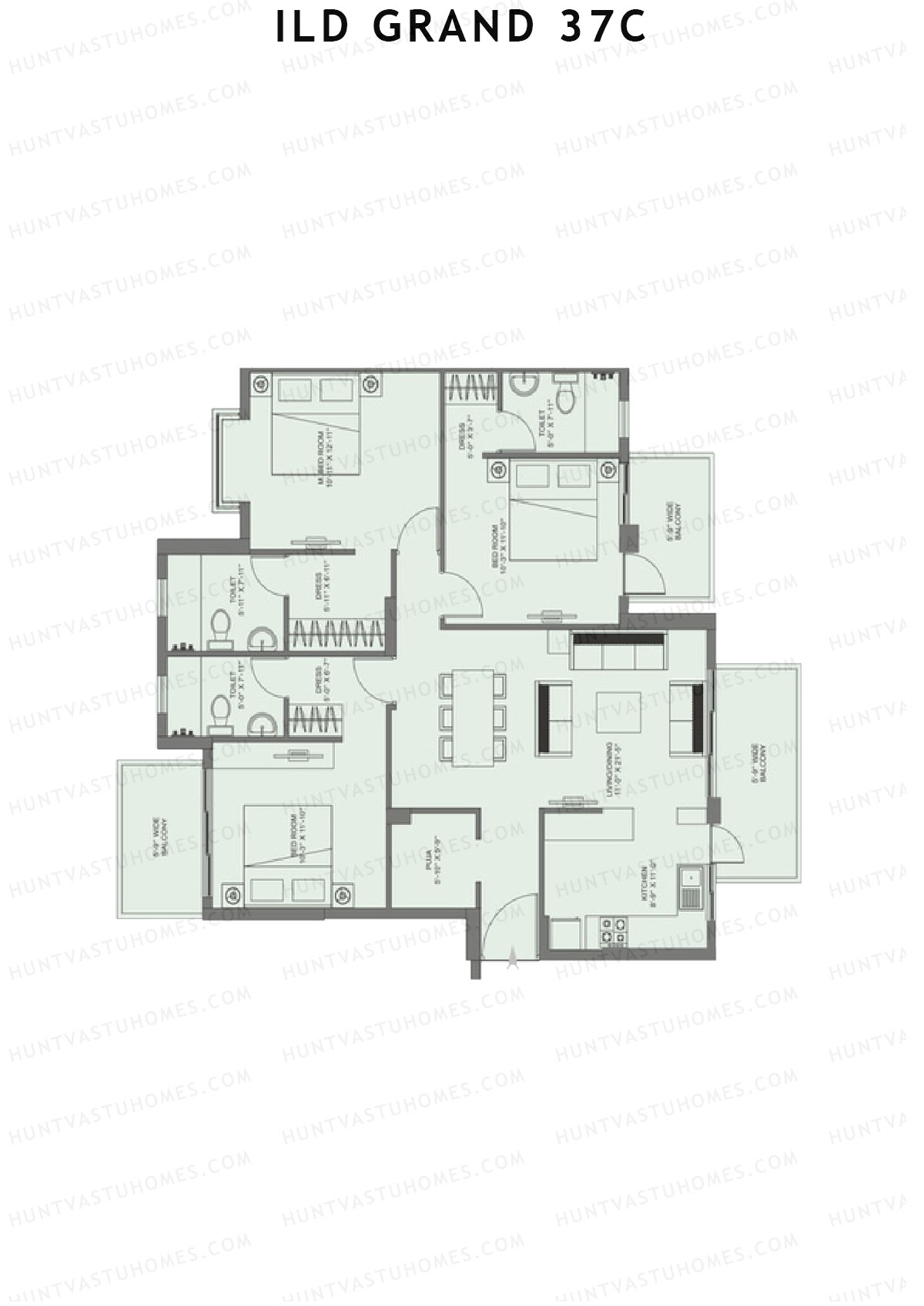 ILD Grand 37C Tower A1 Unit C Floor Plan