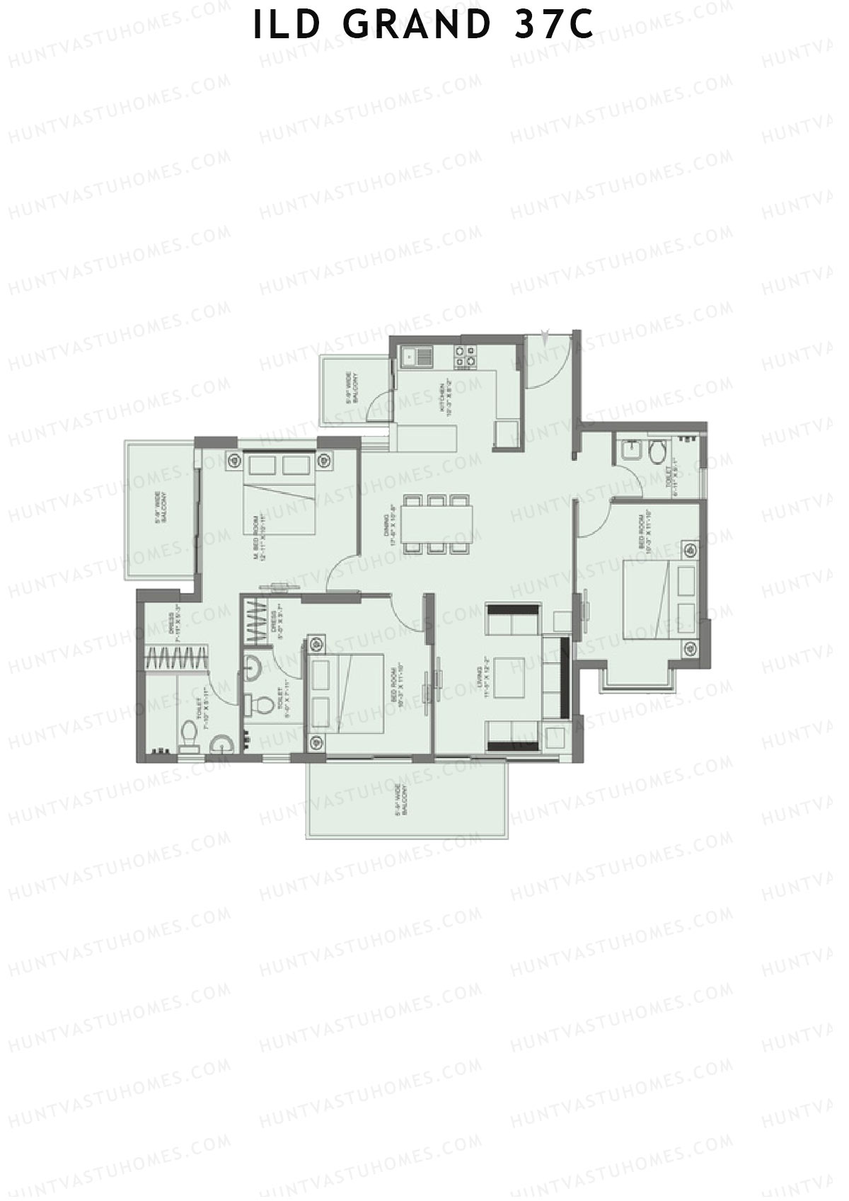ILD Grand 37C Tower B1 Unit A Floor Plan