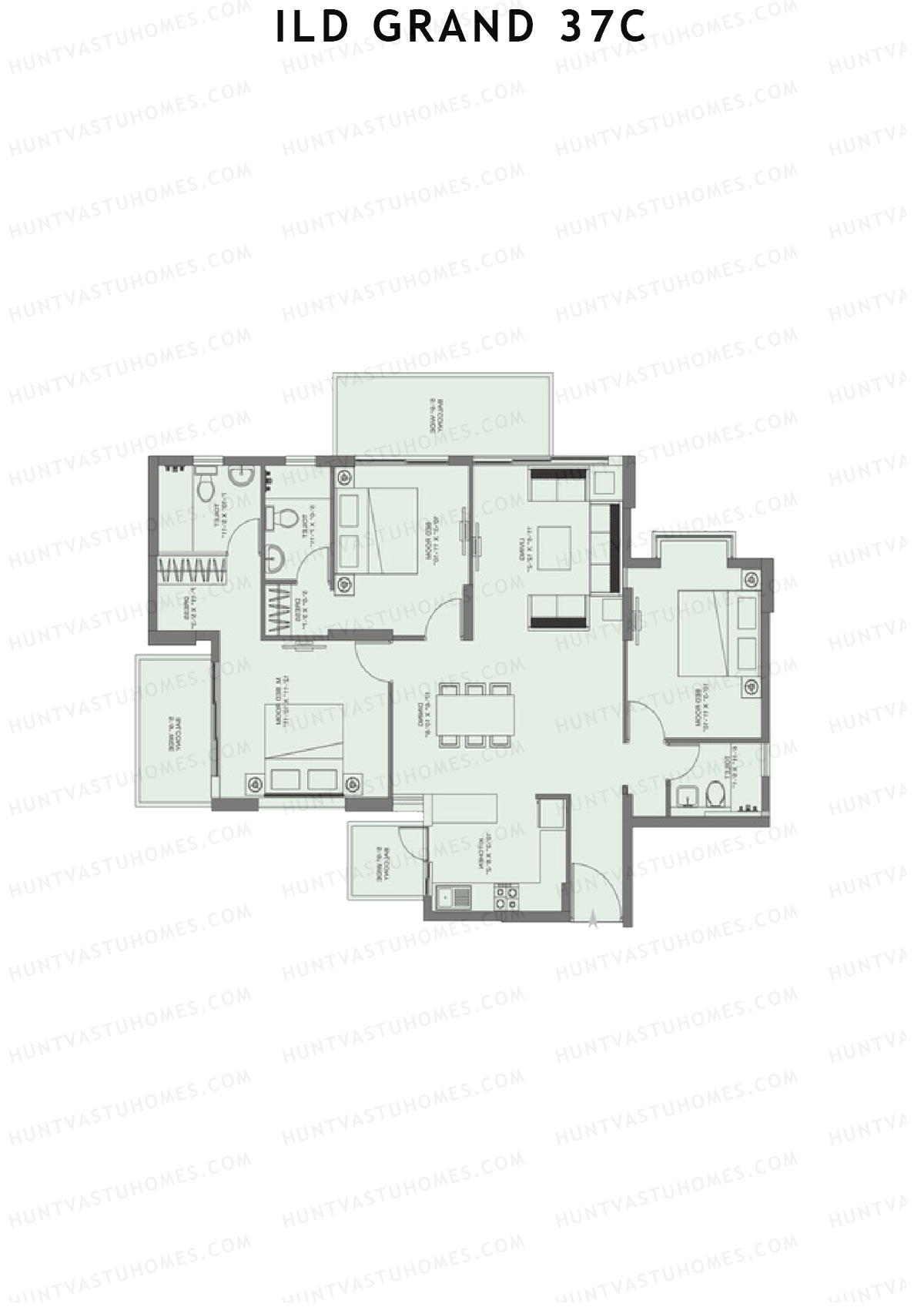ILD Grand 37C Tower B1 Unit B Floor Plan