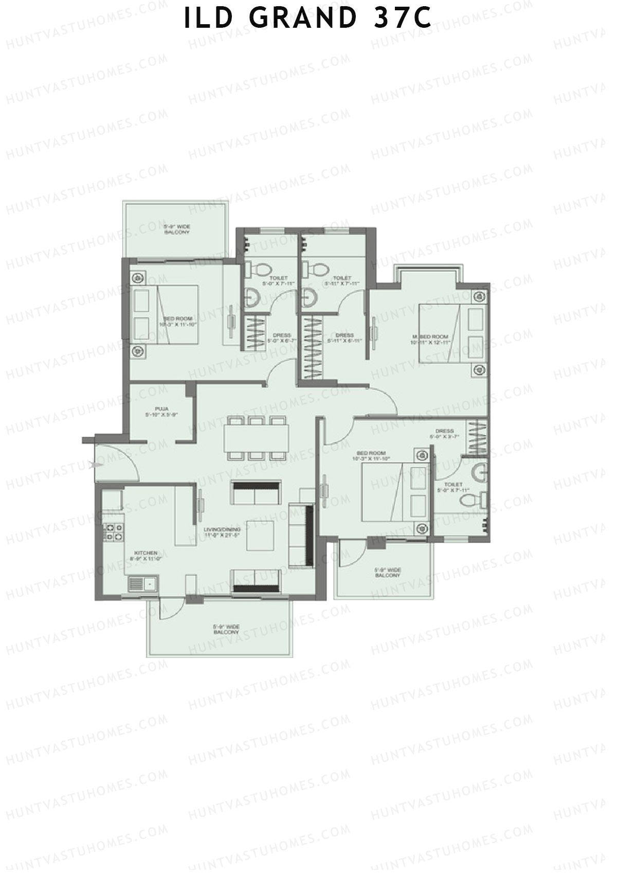 ILD Grand 37C Tower B1 Unit C Floor Plan