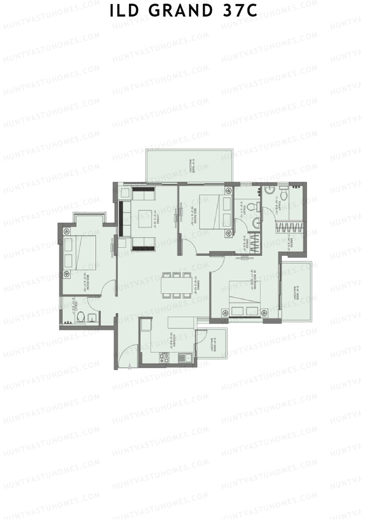 ILD Grand 37C Tower B2 Unit A Floor Plan