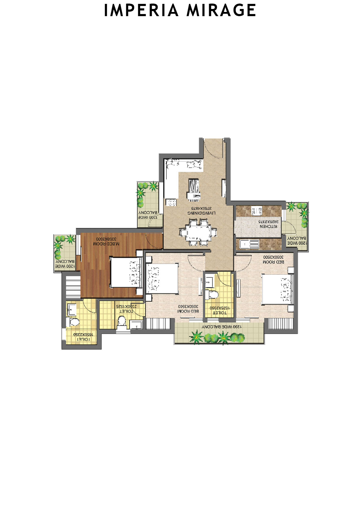 Imperia Mirage Tower 1 Unit 1 (Type T1) Floor Plan