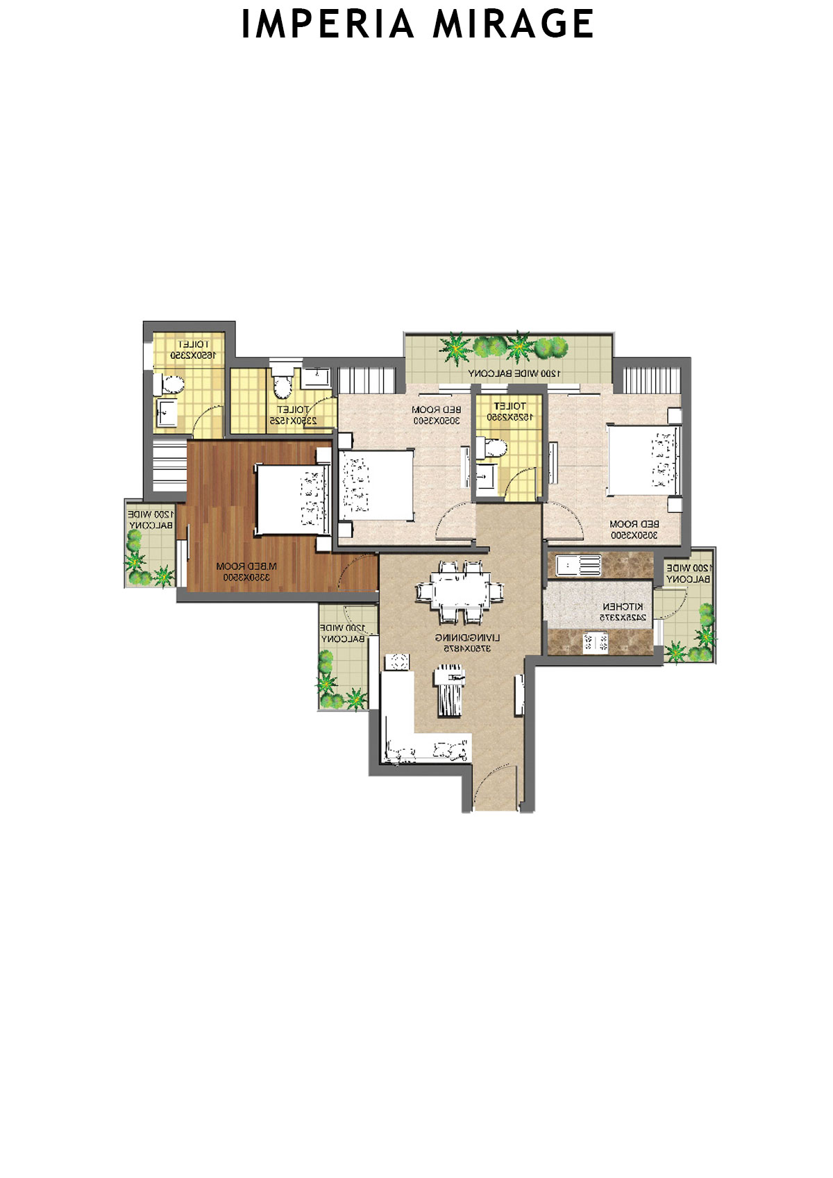 Imperia Mirage Tower 2 Unit 1 (Type T1) Floor Plan