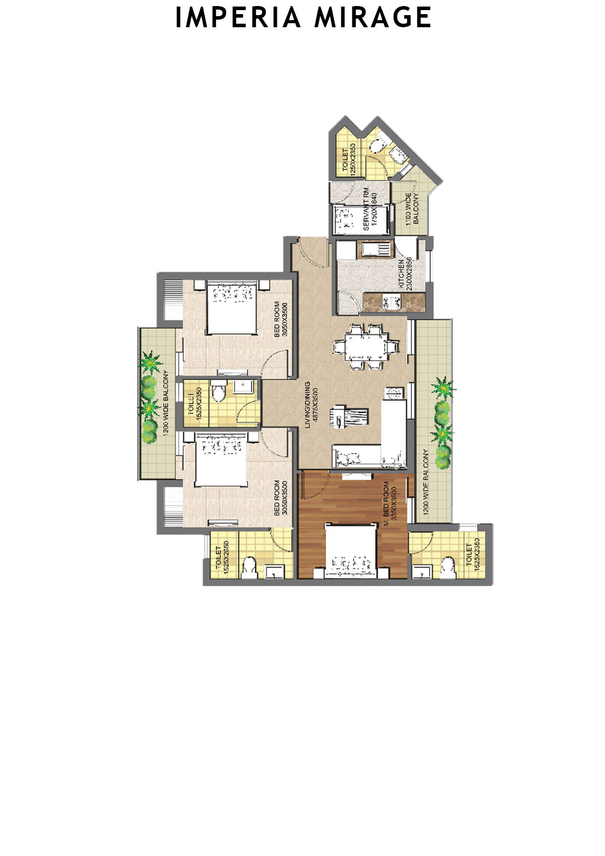 Imperia Mirage Tower 2 Unit 3 (Type T3) Floor Plan