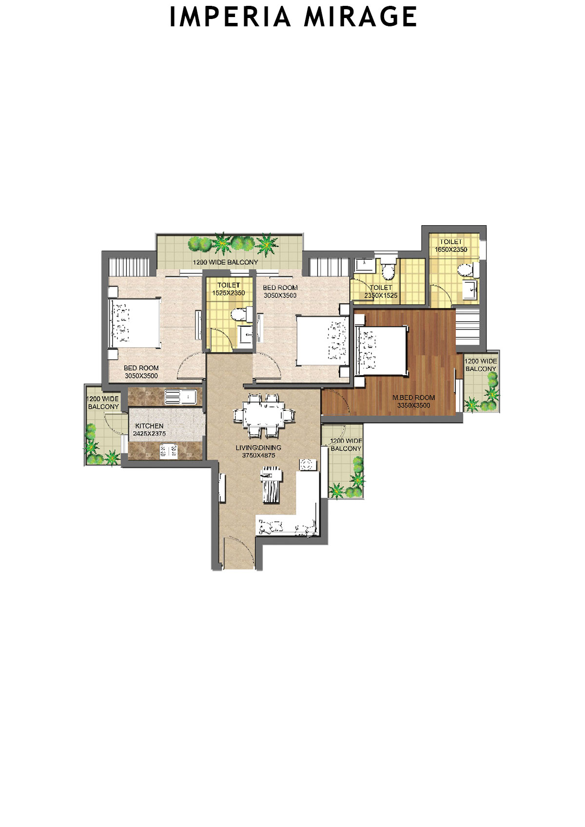 Imperia Mirage Tower 3 Unit 1 (Type T1) Floor Plan