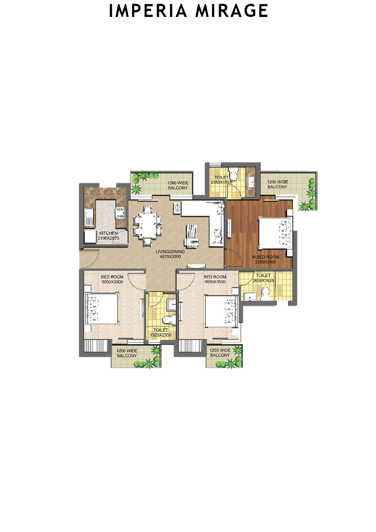 Imperia Mirage Tower 3 Unit 4 (Type T2) Floor Plan