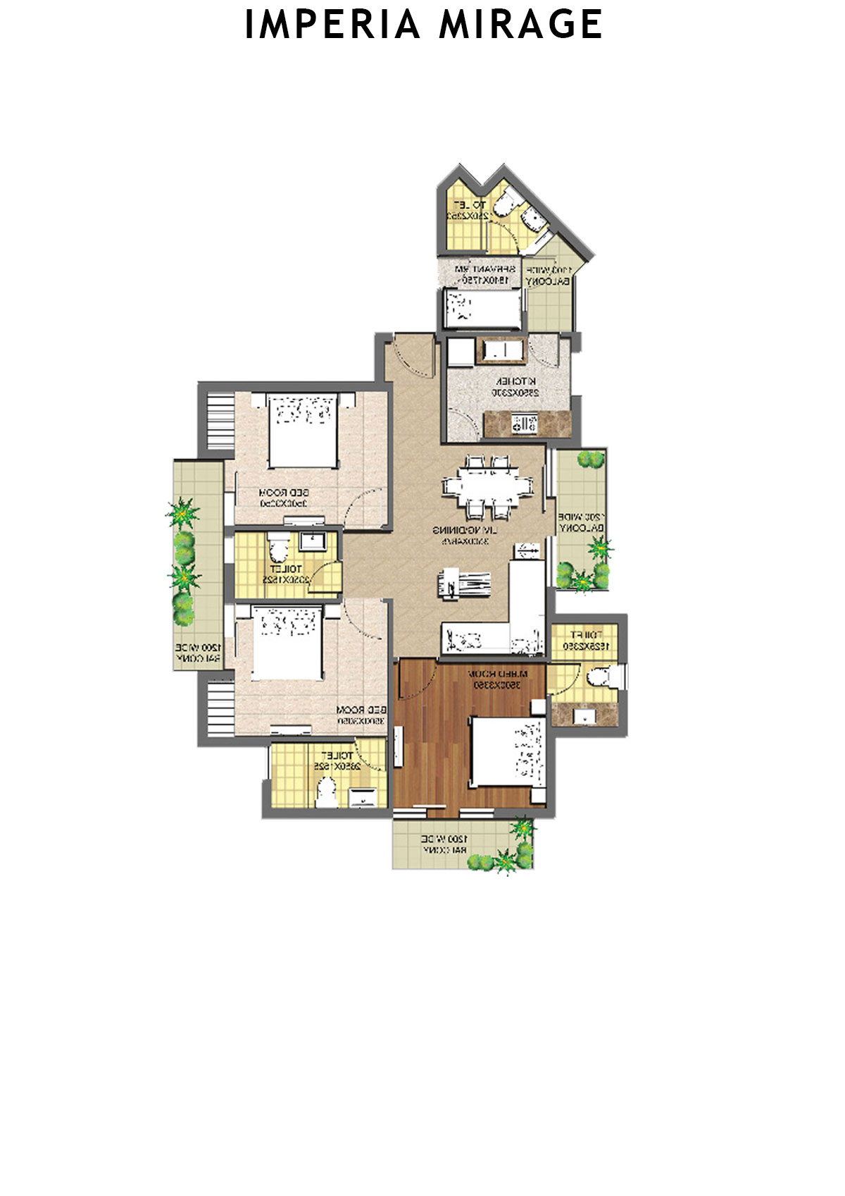 Imperia Mirage Tower 4 Unit 3 (Type T4) Floor Plan