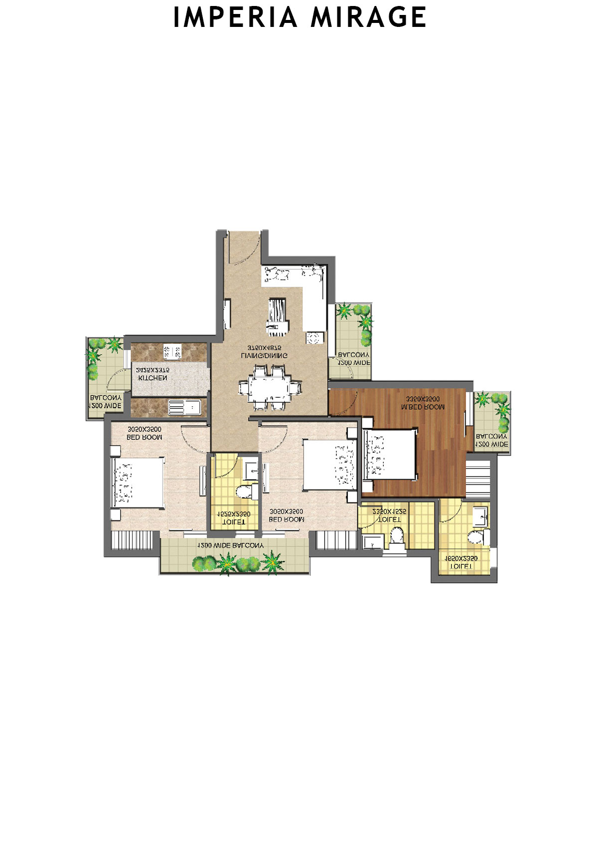 Imperia Mirage Tower 6 Unit 1 (Type T1) Floor Plan