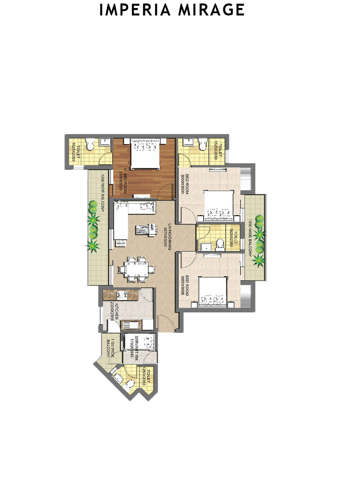 Imperia Mirage Tower 6 Unit 3 (Type T3) Floor Plan