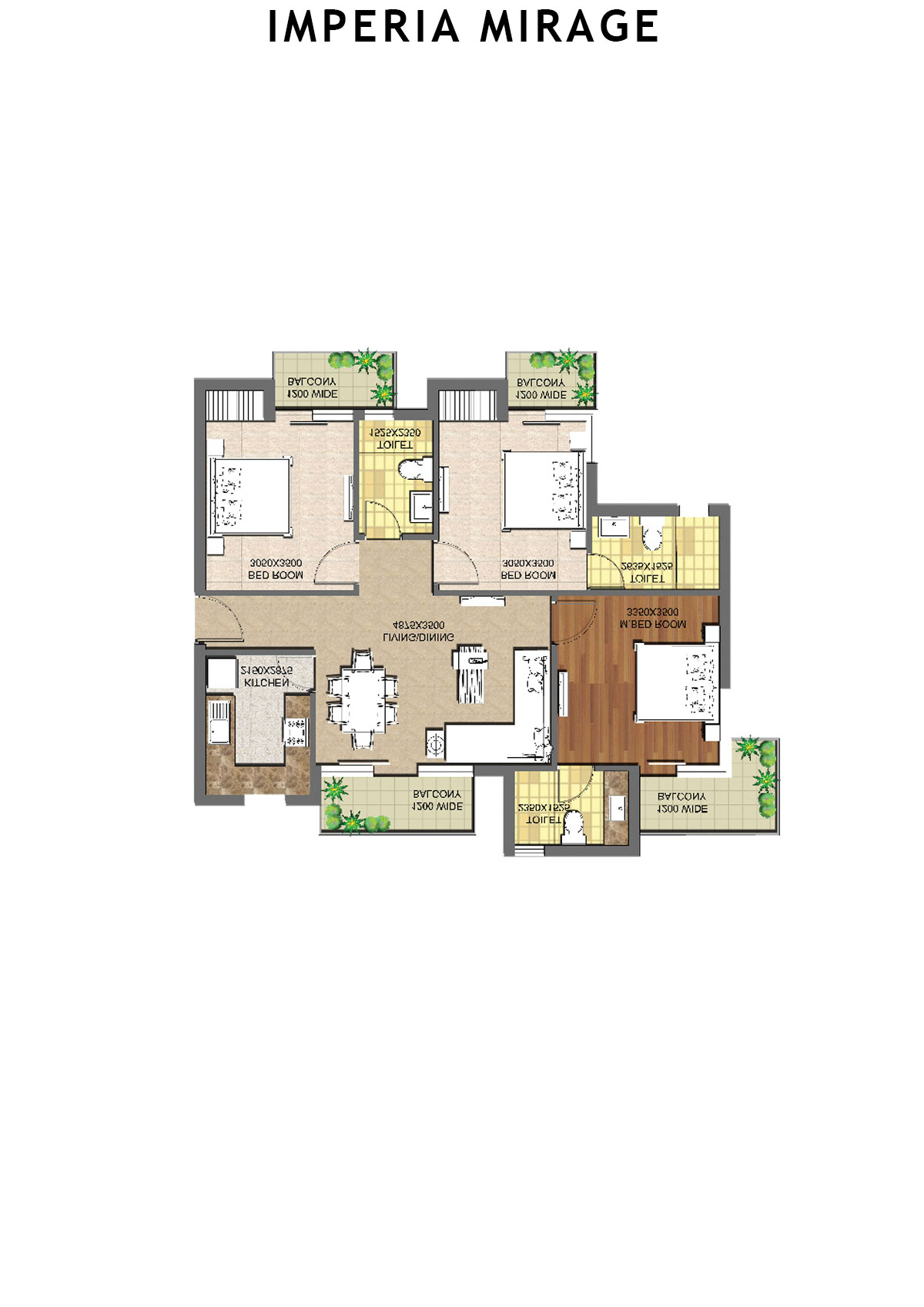 Imperia Mirage Tower 6 Unit 4 (Type T2) Floor Plan