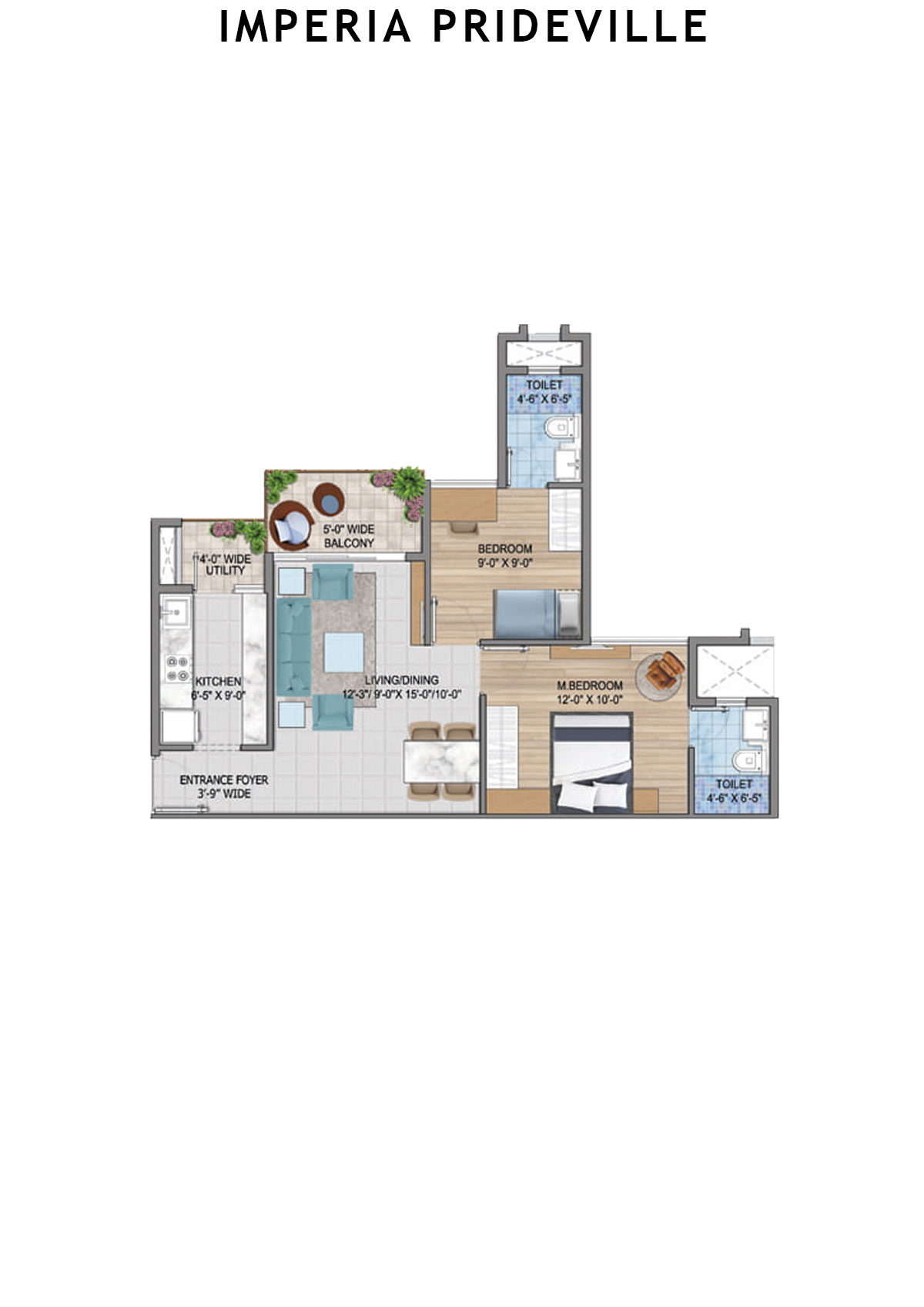 Imperia Prideville Glory Unit 1 (Type B) Floor Plan