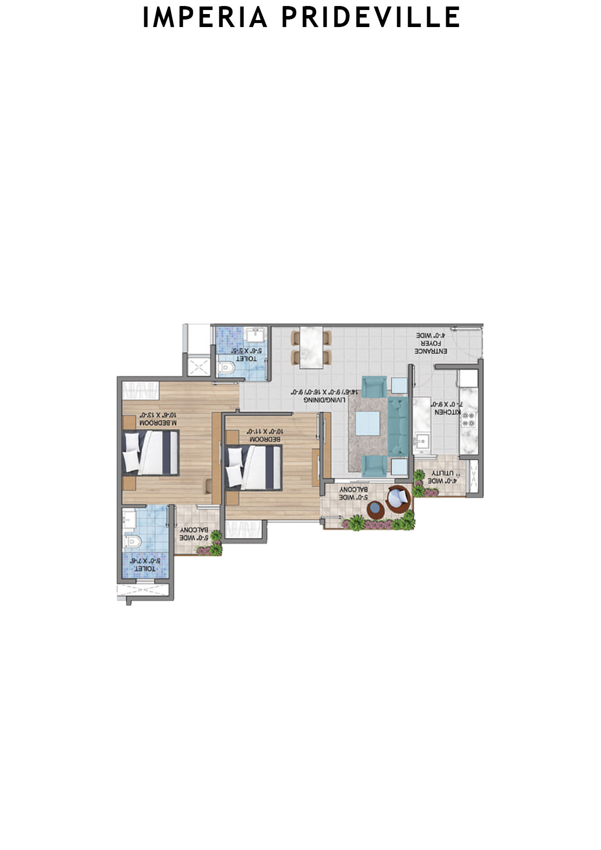 Imperia Prideville Honour Unit 1 (Type E) Floor Plan