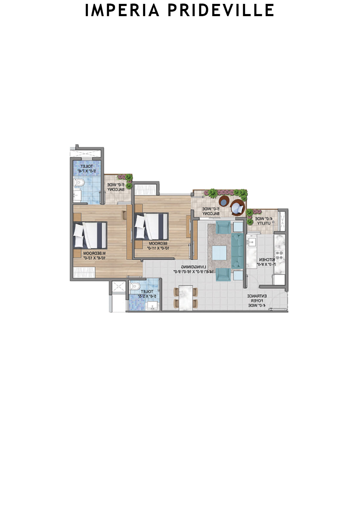 Imperia Prideville Honour Unit 2 (Type E) Floor Plan