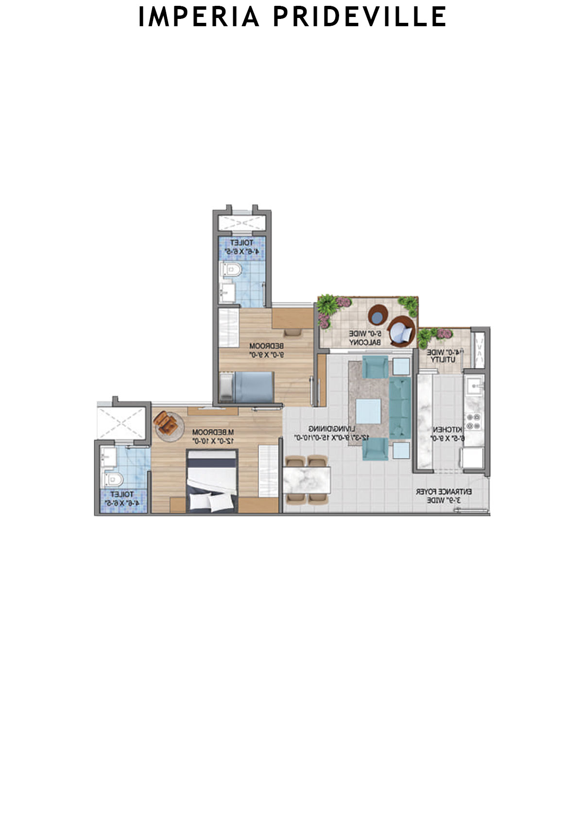 Imperia Prideville Prime Unit 1 (Type B) Floor Plan
