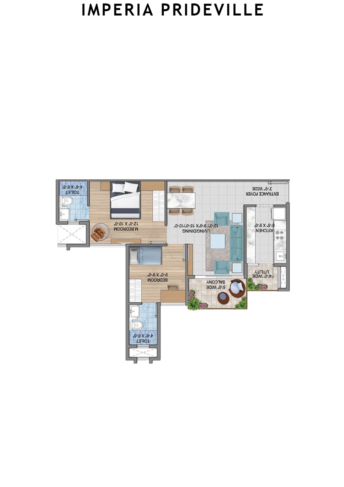 Imperia Prideville Prime Unit 2 (Type B) Floor Plan