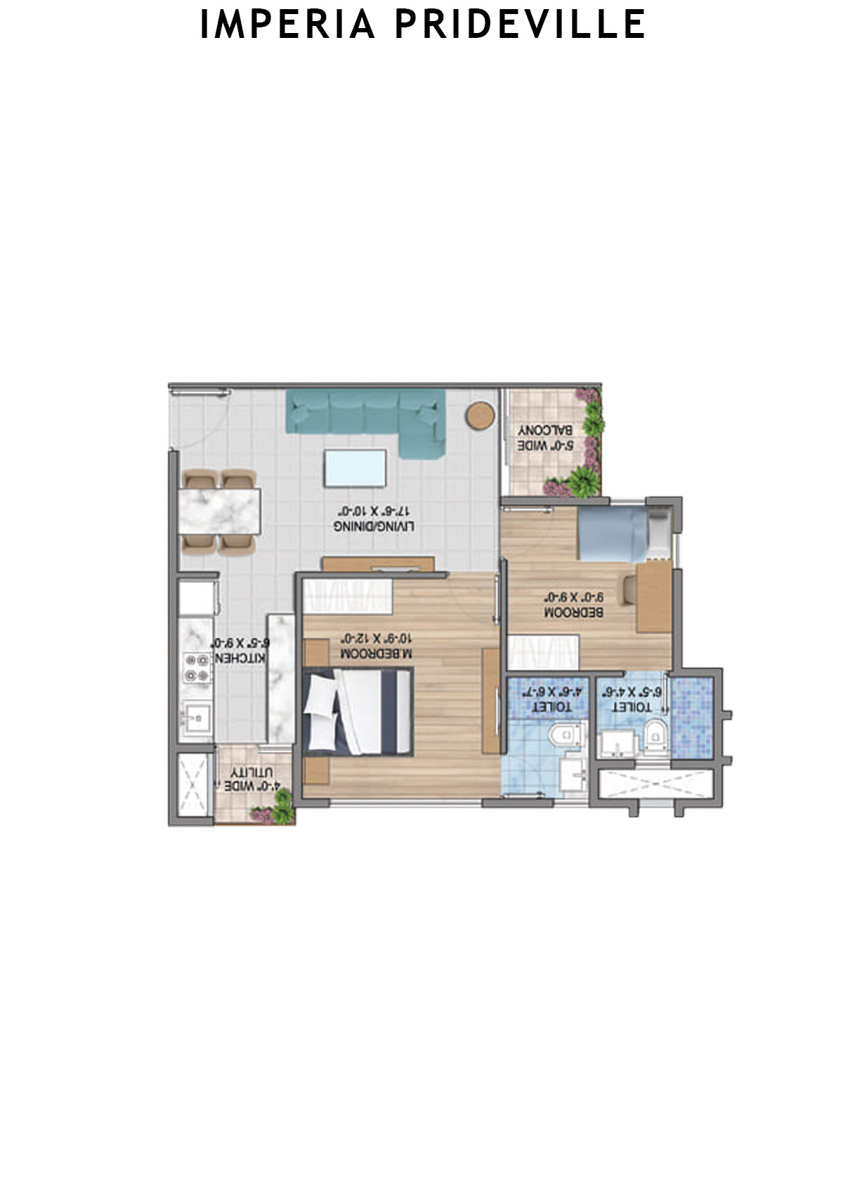 Imperia Prideville Prime Unit 5 (Type A) Floor Plan
