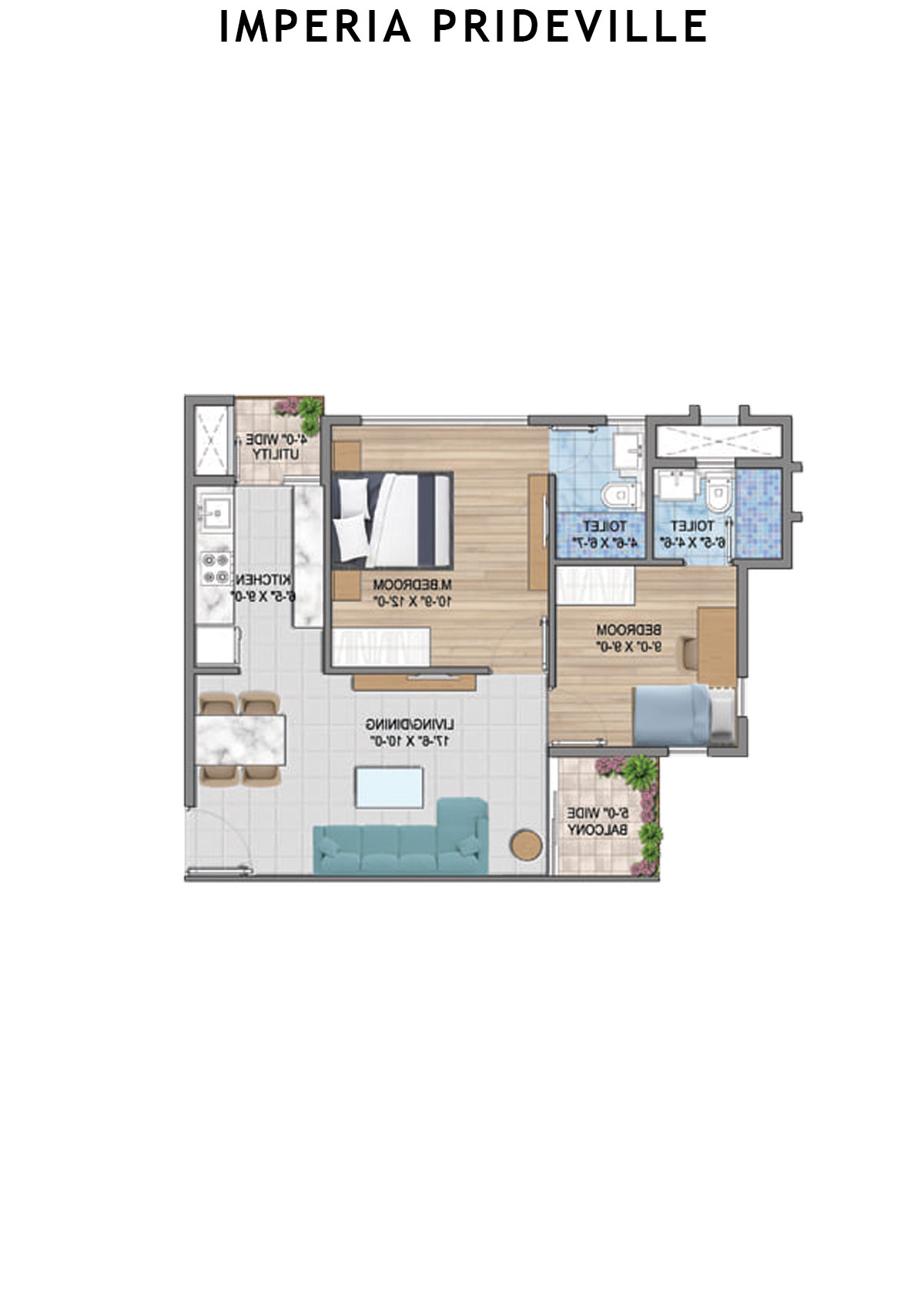Imperia Prideville Prime Unit 6 (Type A) Floor Plan