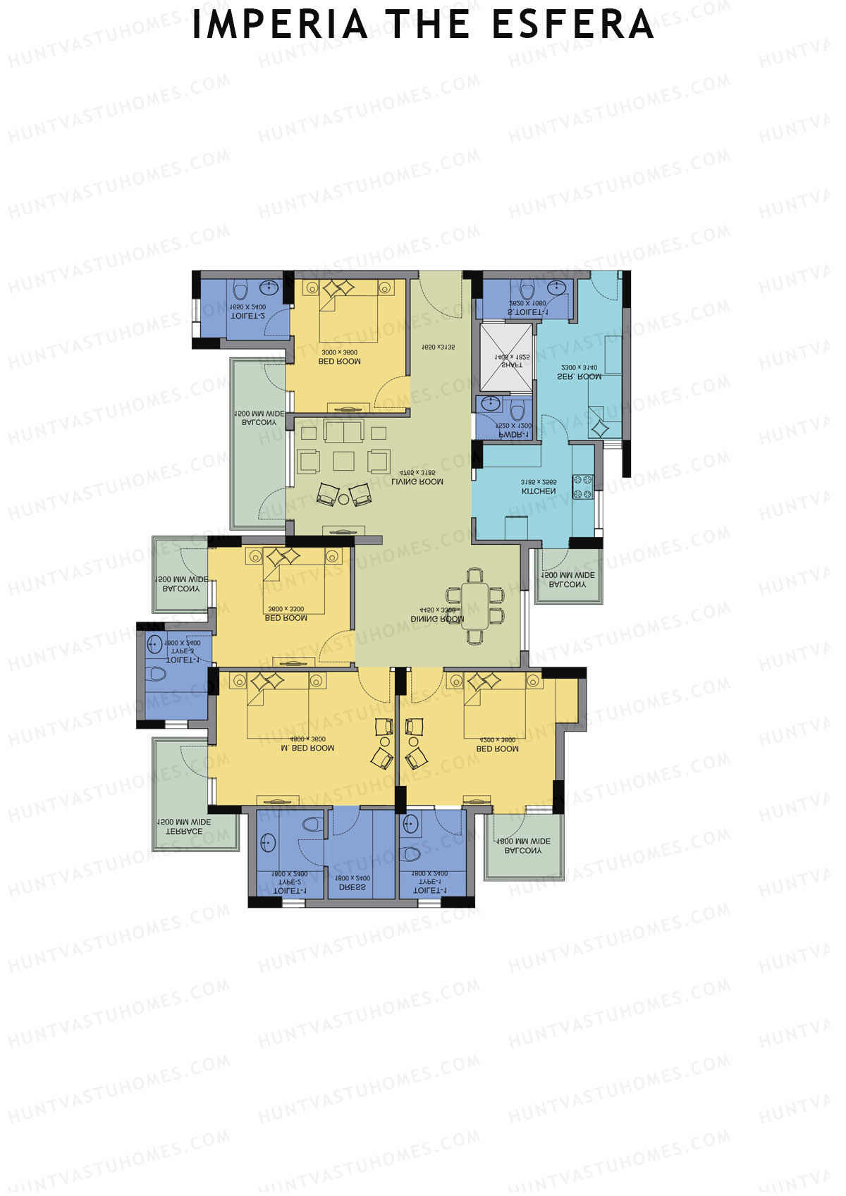 Imperia The Esfera Tower B Unit 3 Floor Plan