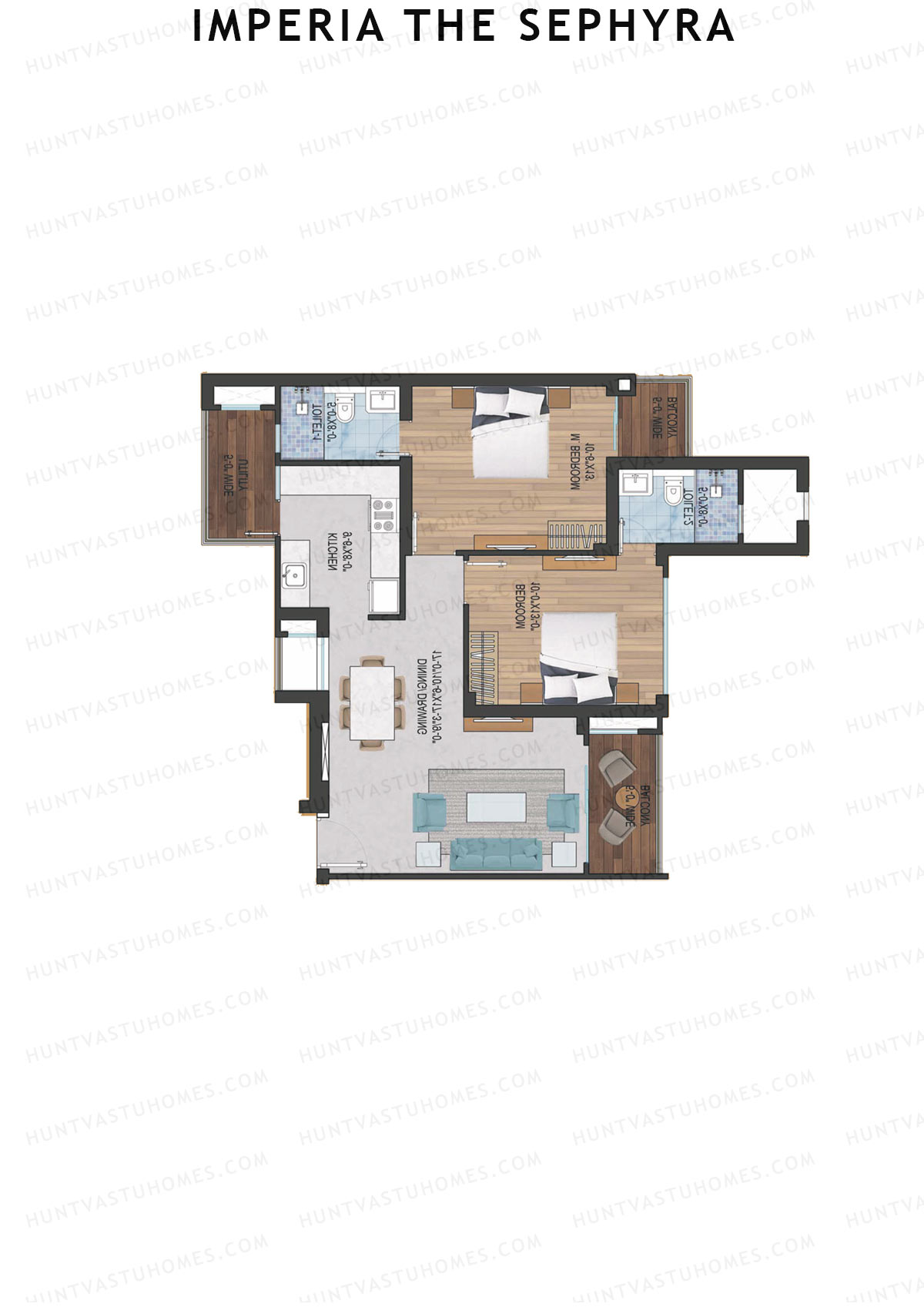 Imperia The Sephyra Tower B1 Unit 2 (Type 1) Floor Plan