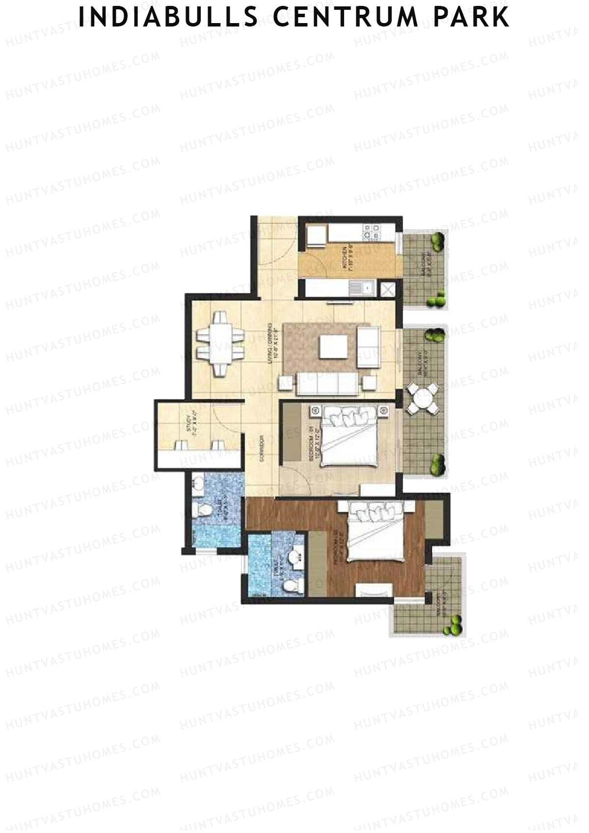 Indiabulls Centrum Park Block A Unit 1 Floor Plan