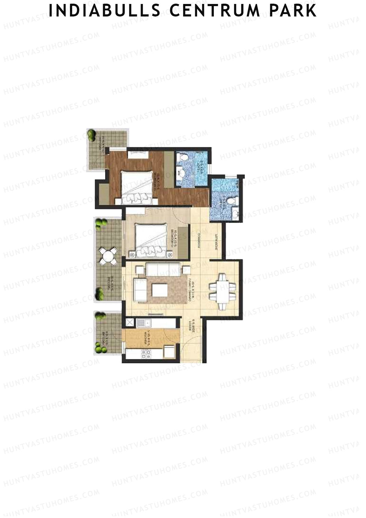 Indiabulls Centrum Park Block A Unit 3 Floor Plan