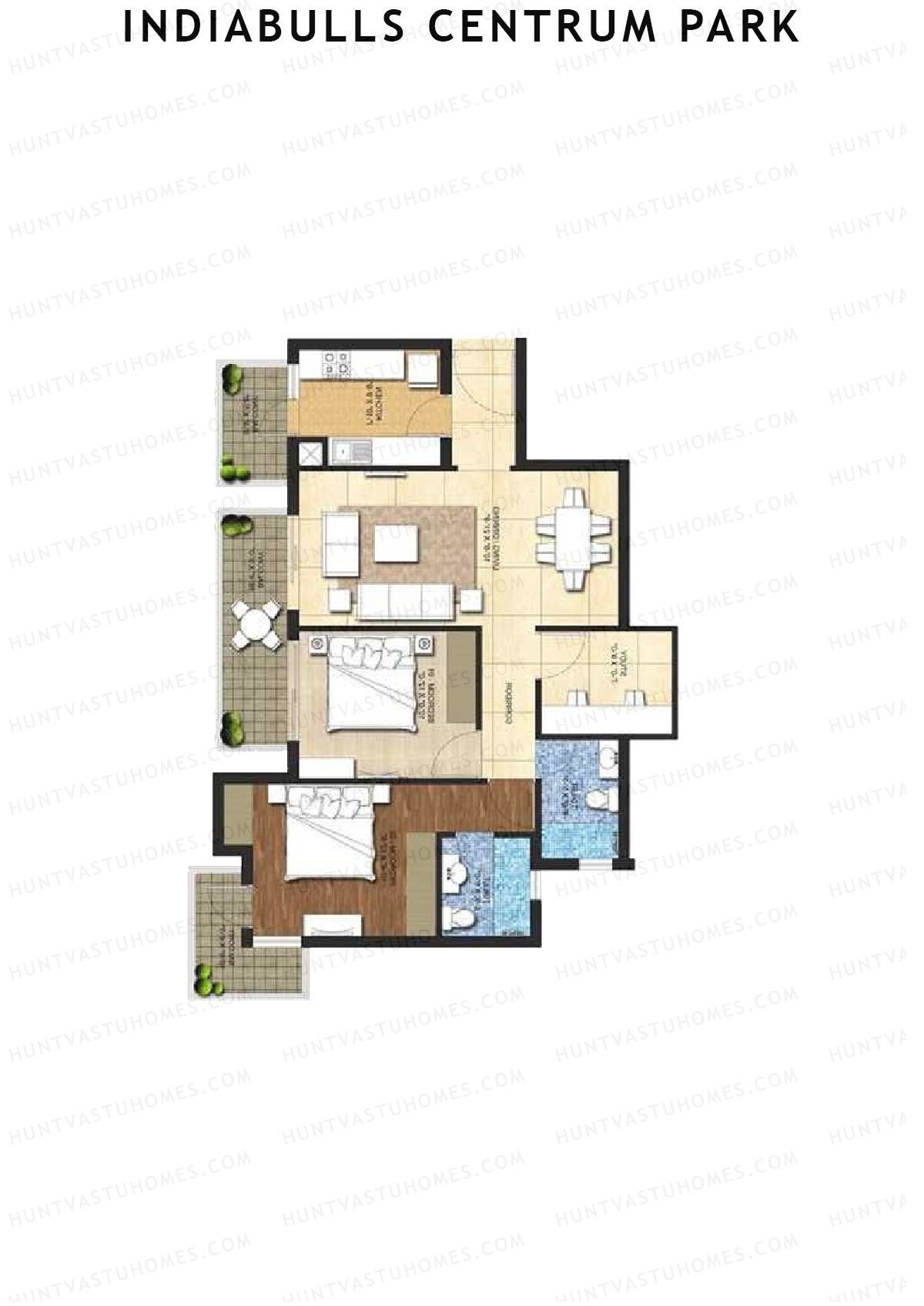 Indiabulls Centrum Park Block B Unit 1 Floor Plan