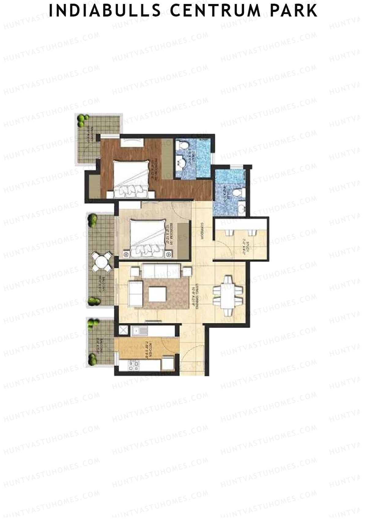 Indiabulls Centrum Park Block B Unit 2 Floor Plan
