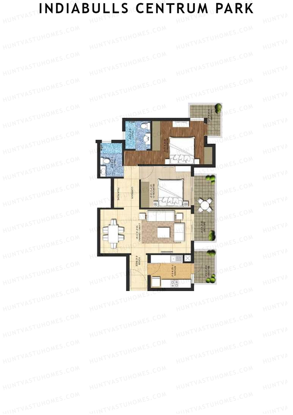 Indiabulls Centrum Park Block B Unit 3 Floor Plan