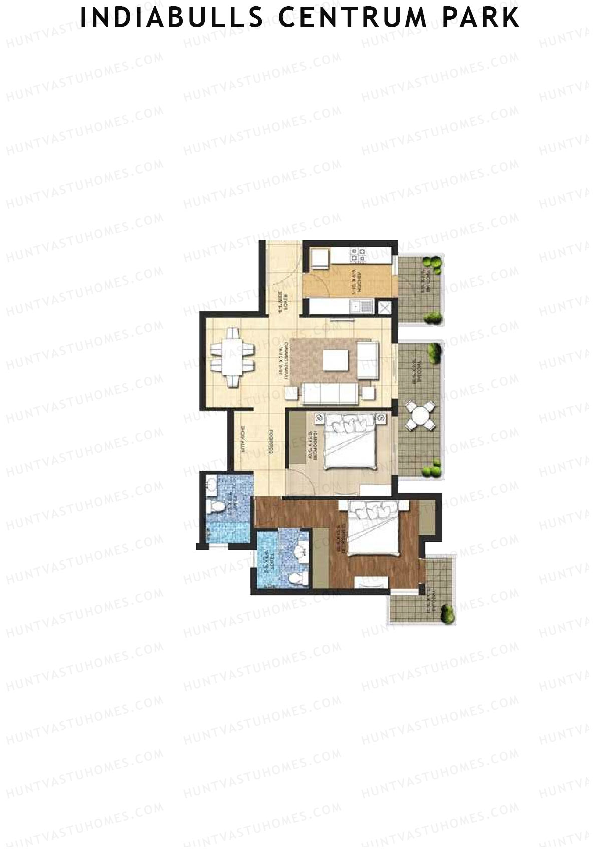 Indiabulls Centrum Park Block B Unit 4 Floor Plan